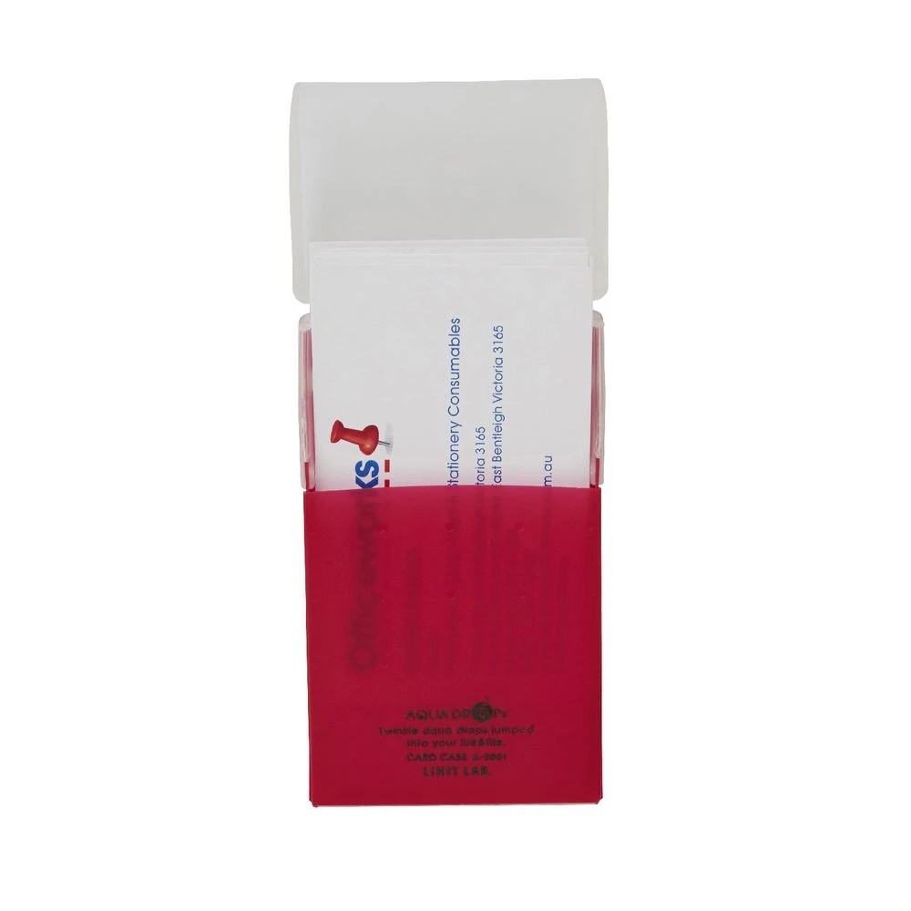 4 Aqua Drops Business Card Case 50 Capacity Red, 4 of 4