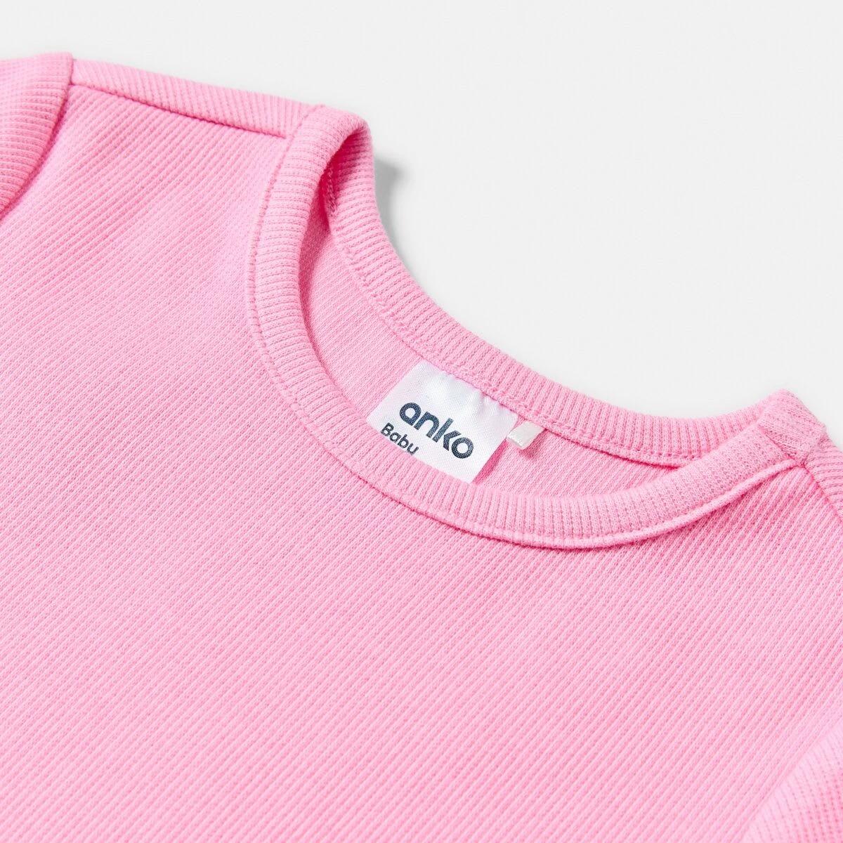7 3 Pack Short Sleeve Ribbed T-shirt PINK DAISIES, 7 of 8