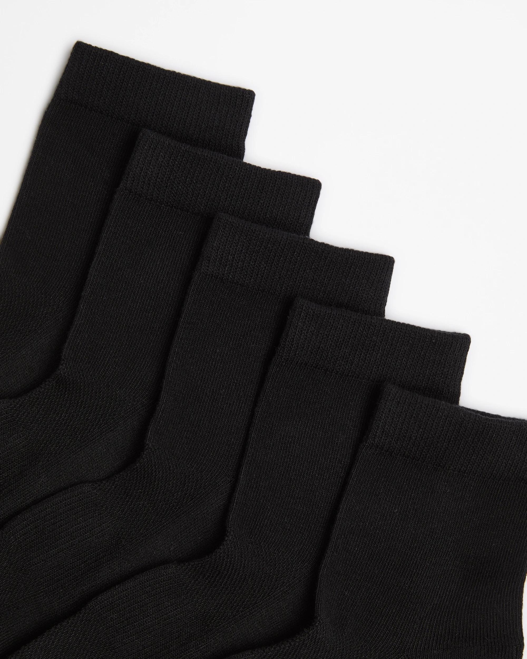 2 Target Womens Australian Cotton Blend Quarter Crew Socks 5 Pack BLACK, 2 of 3