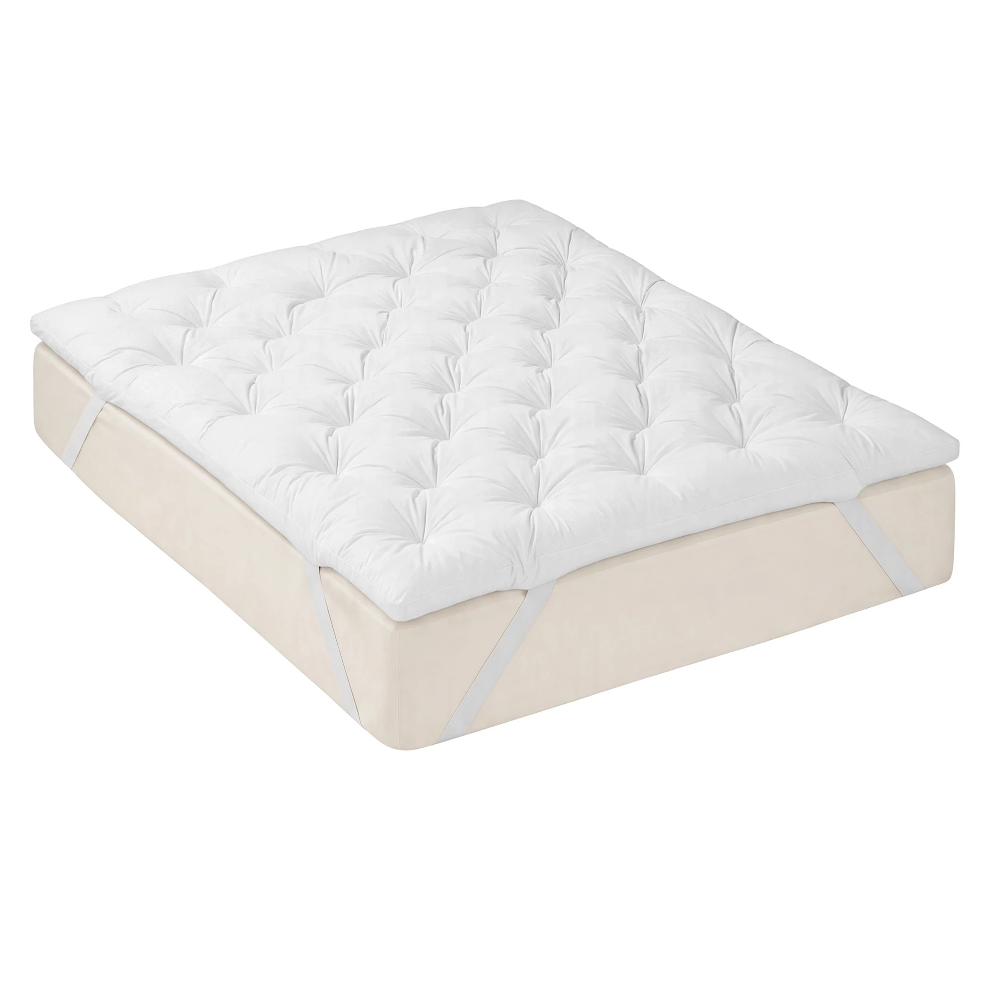 9 Giselle Bedding Pillow Top Mattress Topper 1300GSM Duck Feather 5cm Thick - King Bed - White, 9 of 9
