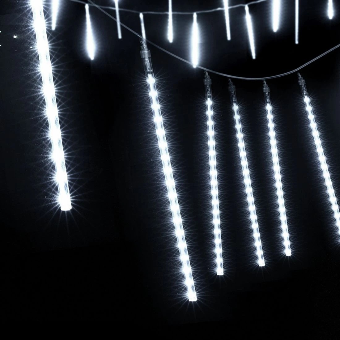3 Jingle Jollys 7M Christmas Lights Shower Light 288 LED Icicle Falling Metor - White, 3 of 7