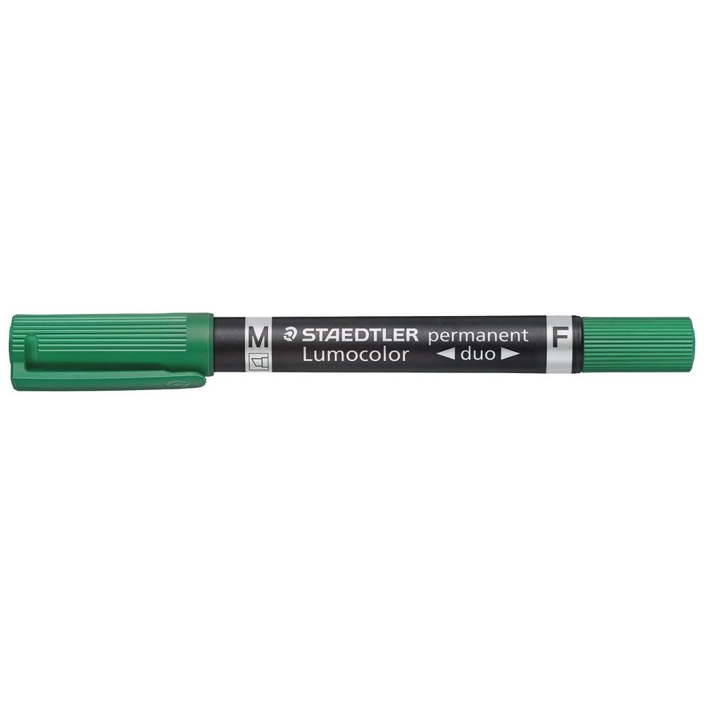 2 Staedtler Lumocolour Duo Permanent Pen Green, 2 of 3
