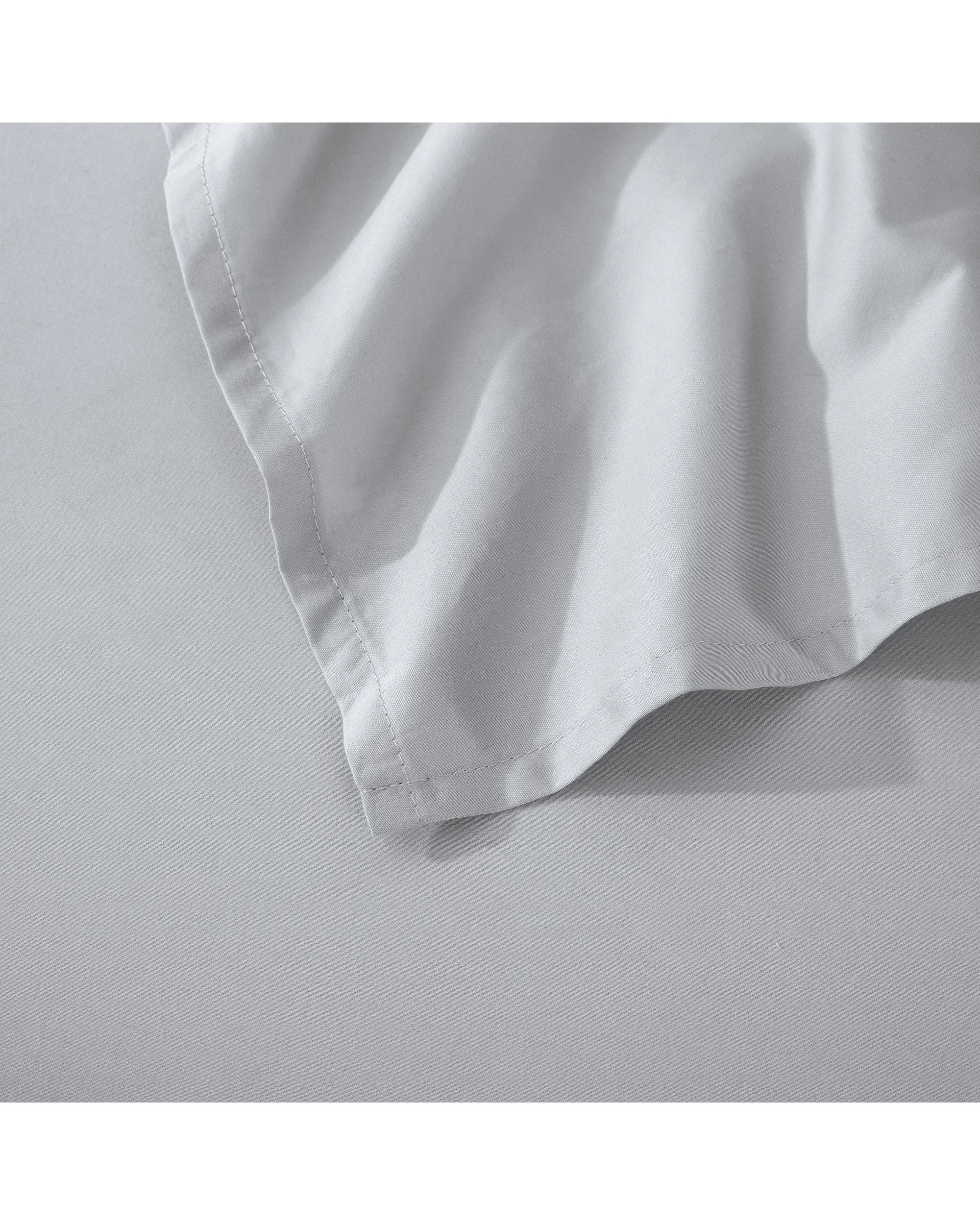 2 ESSN 500TC Cotton Sateen Flat Sheet - Queen Bed - Silver, 2 of 6