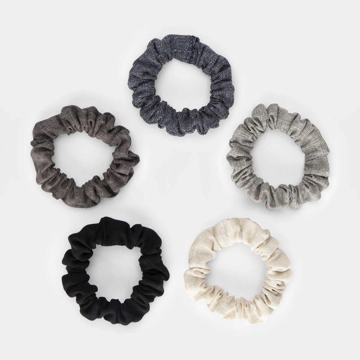 1 5 Pack Mini Hair Scrunchies, 1 of 5