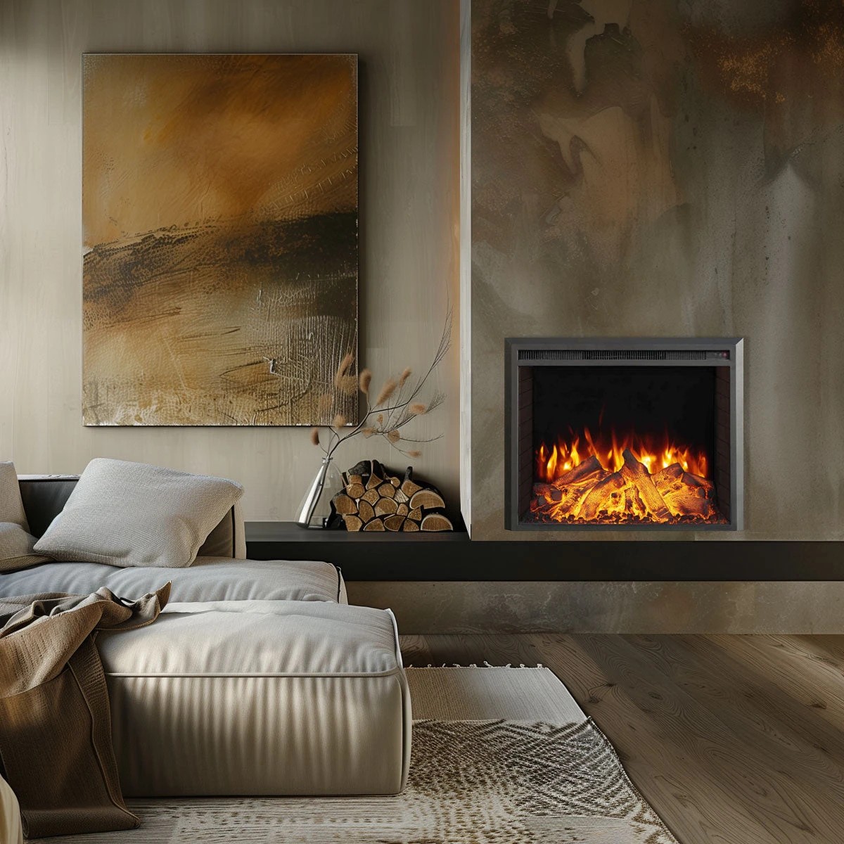 4 Moda Living Starlight 30 inch Electric Fireplace Insert - Black, 4 of 7