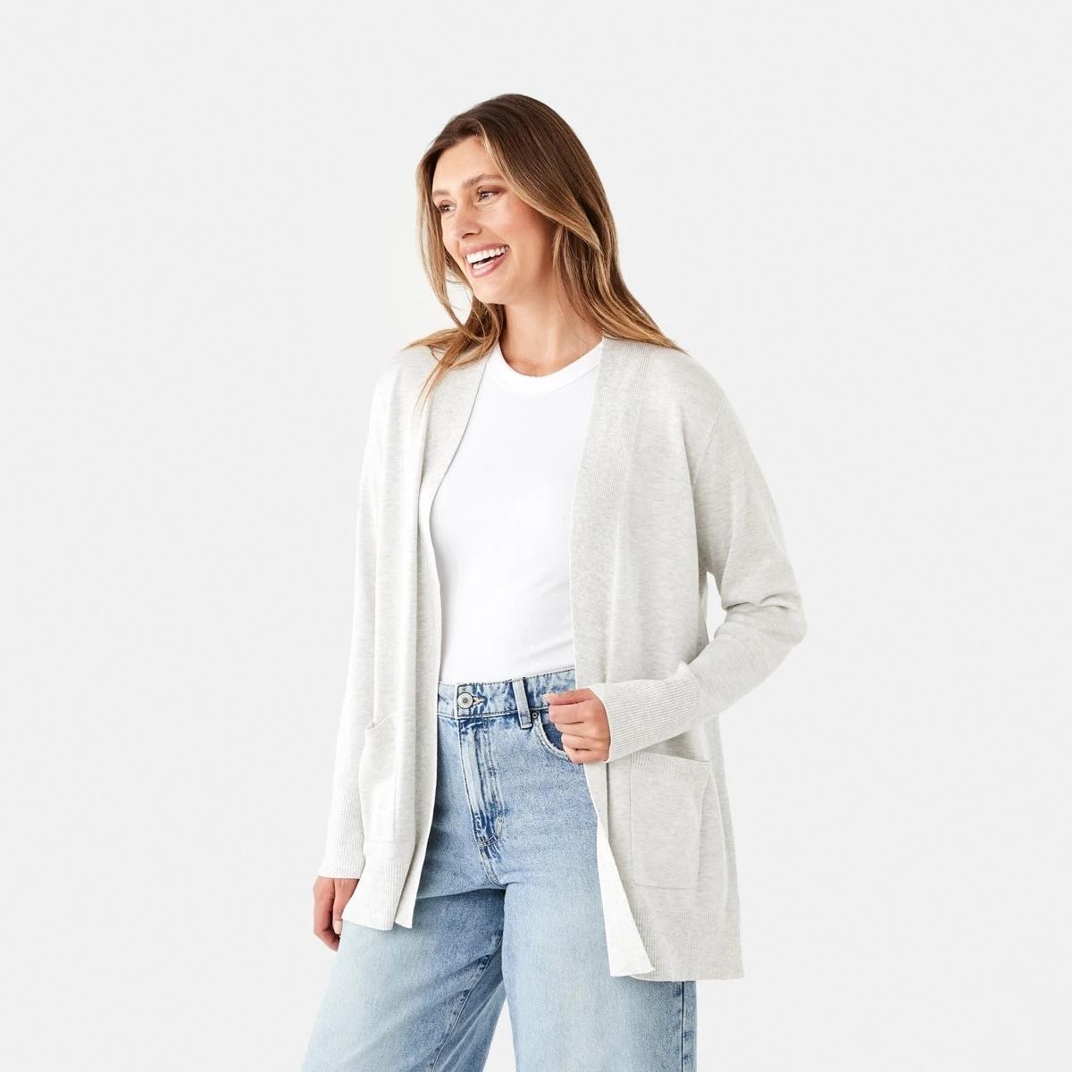 2 Edge to Edge Cardigan Wht Marle, 2 of 6