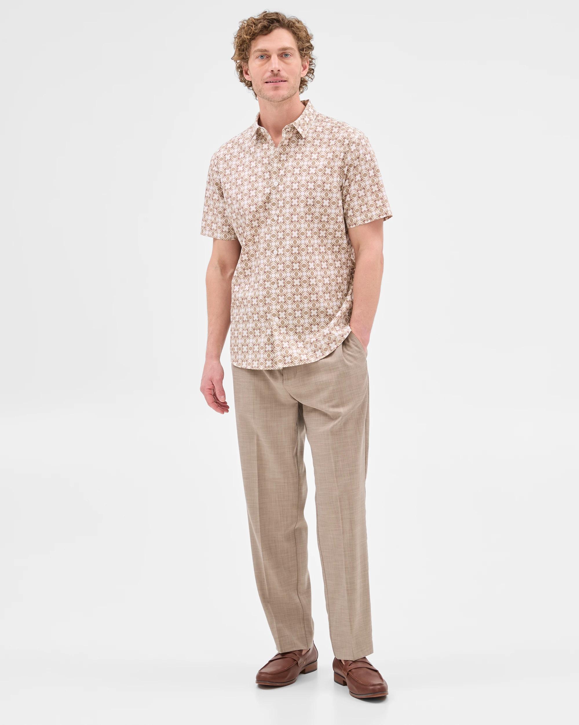 2 Australian Cotton Short Sleeve Shirt - Preview GEO NEUTRAL, 2 of 10