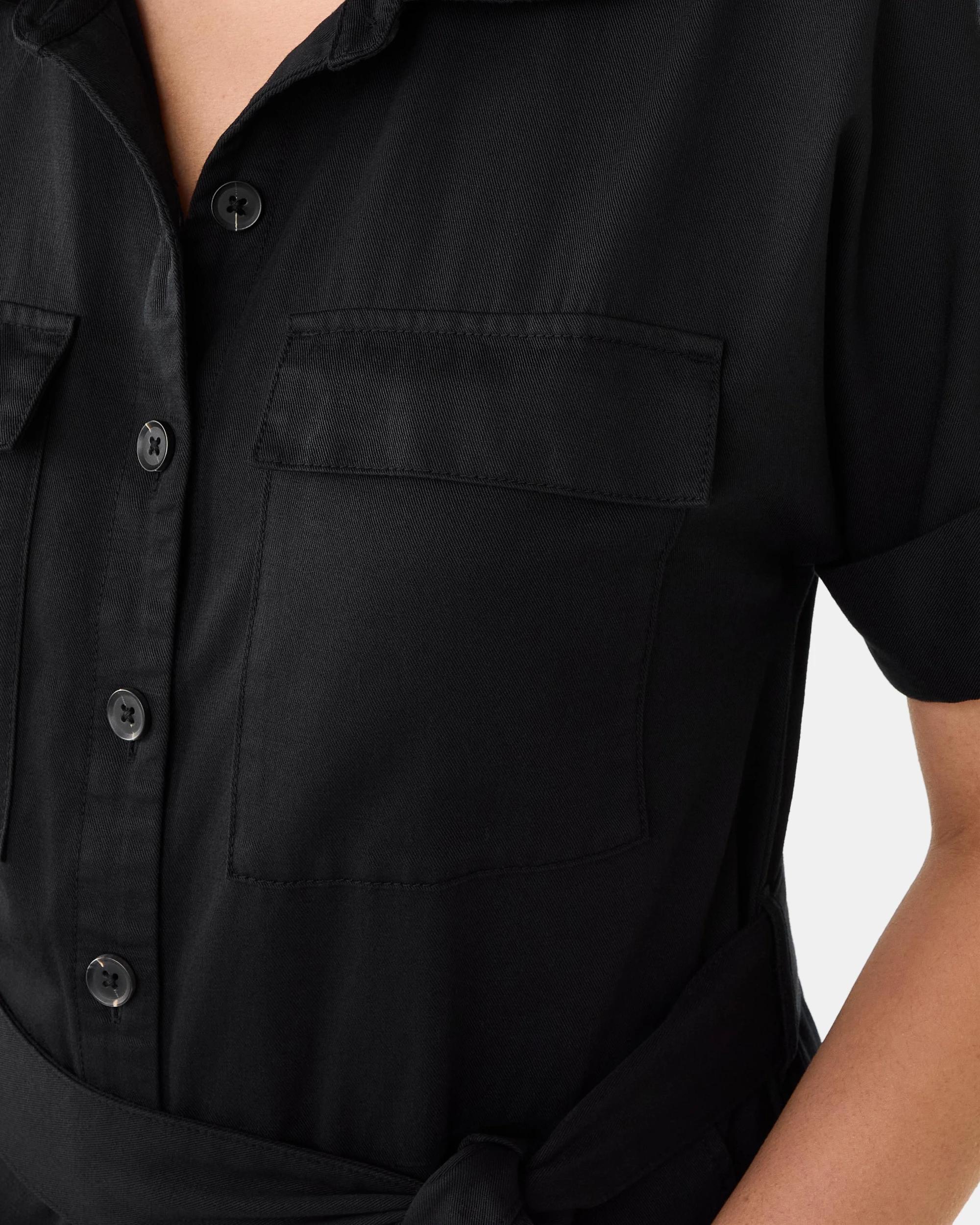 7 Short Sleeve Utility Jumpsuit Black, 7 of 9