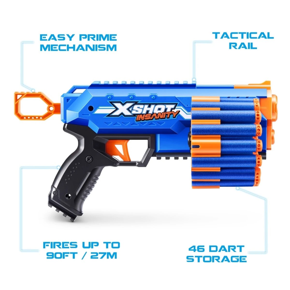 5 Zuru X-Shot Insanity Manic Blaster 24 Darts, 5 of 10