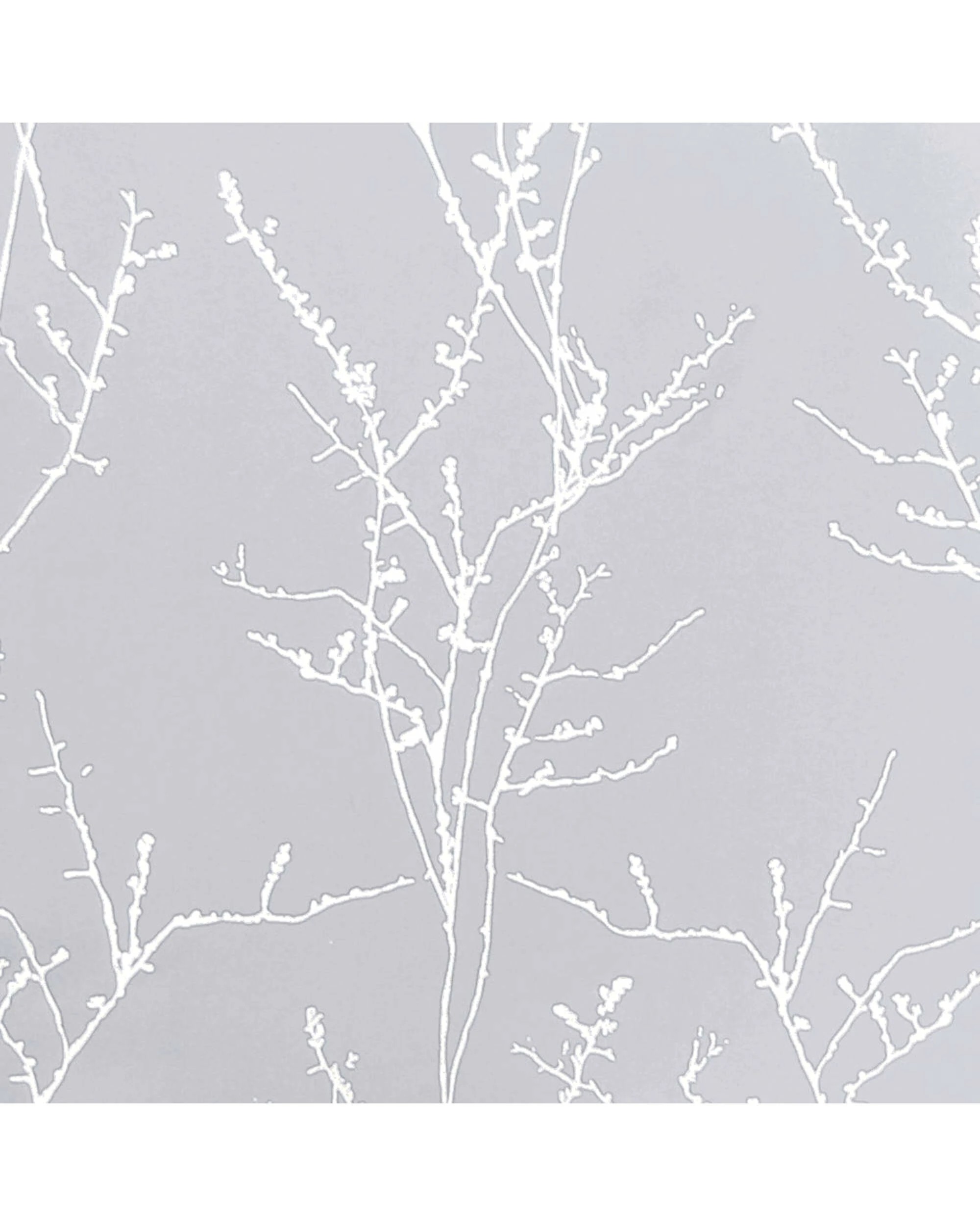 2 Smarcute Blockout Foil Print Twig Tree Grommet Curtain - 2X 132x160cm - Silver, 2 of 4