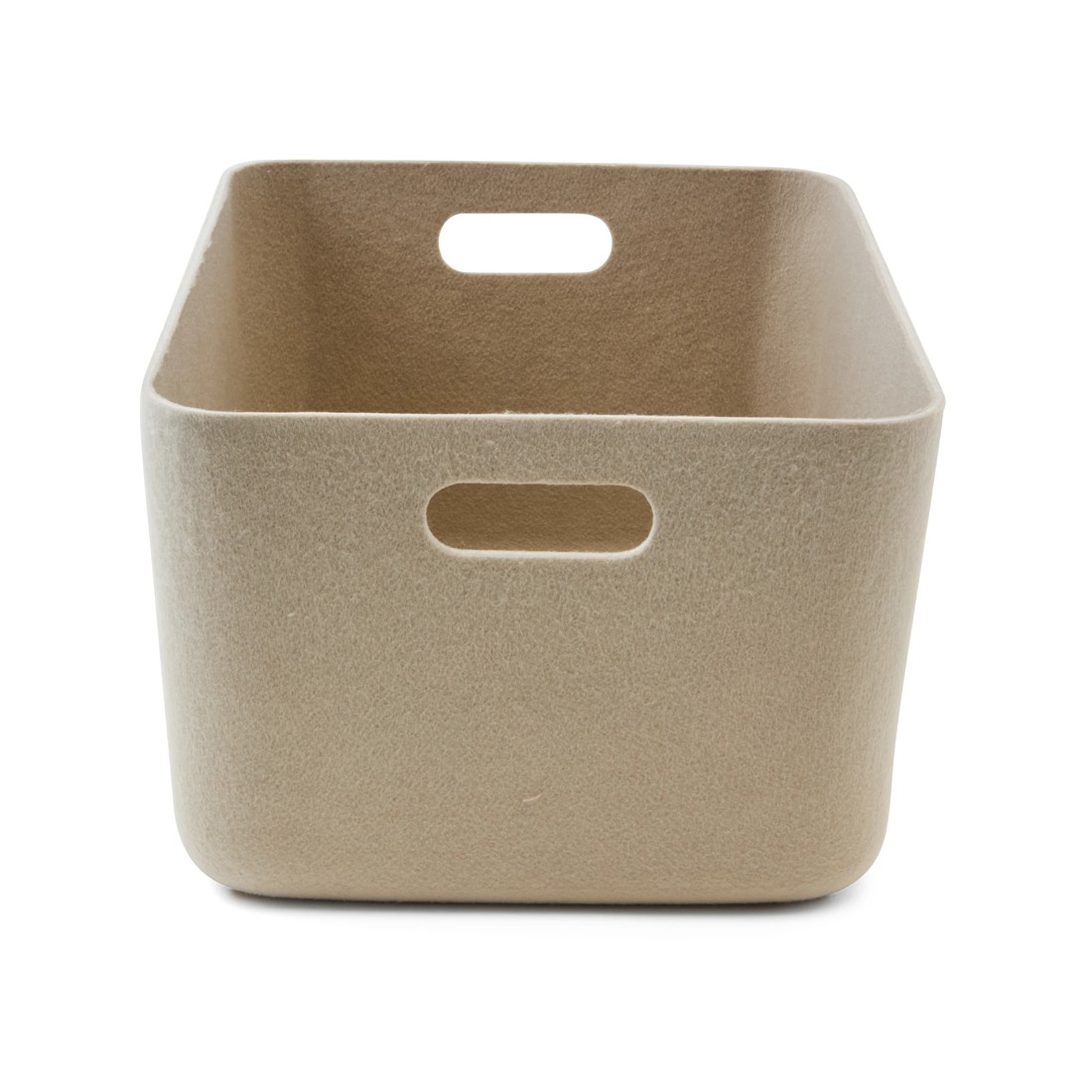 5 2 Tone Flat Felt Basket - Large, Grey, 5 of 7