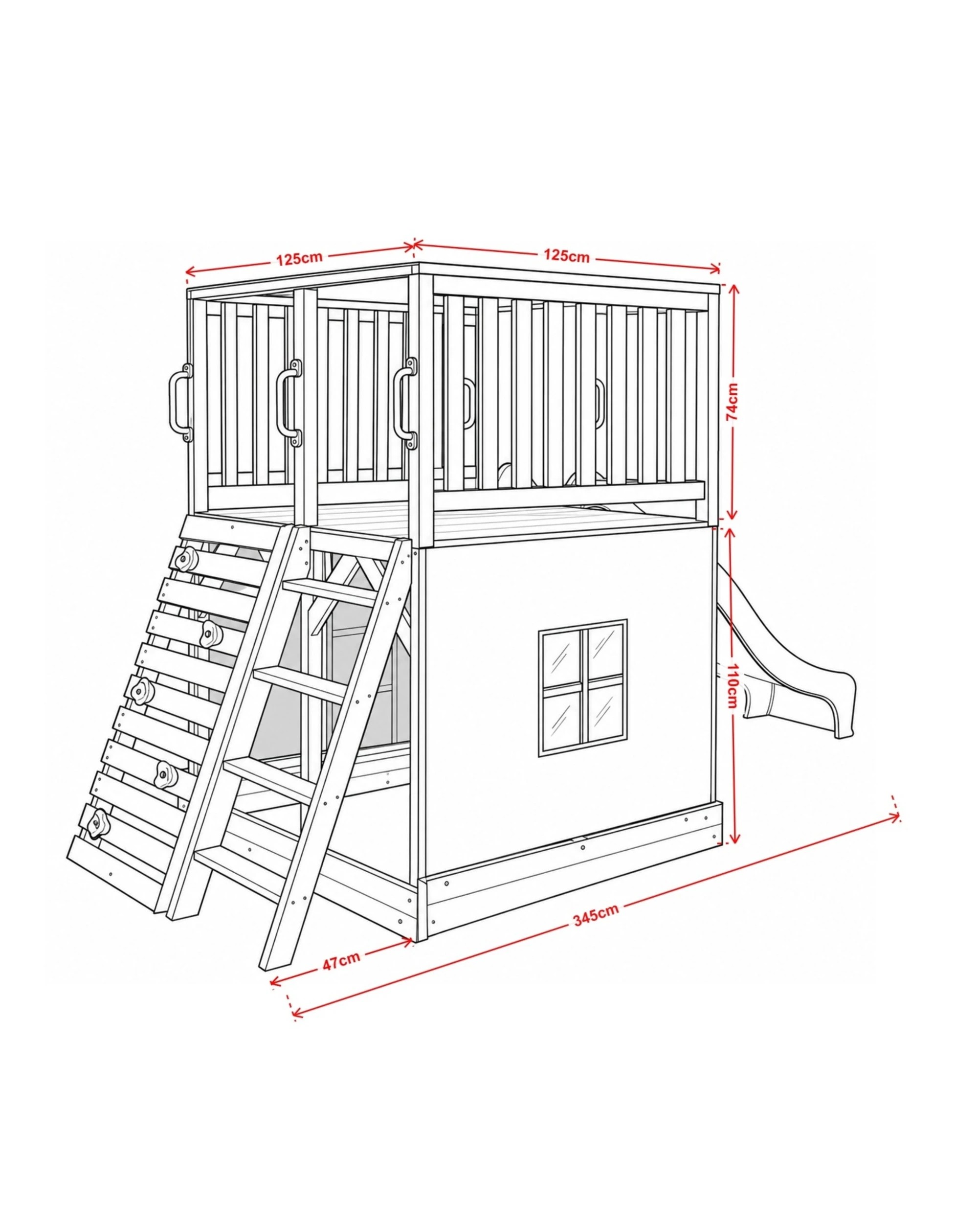 3 Hide & Seek Kids Henry Hideout Cubby House with Slide - Pearl - White, 3 of 5