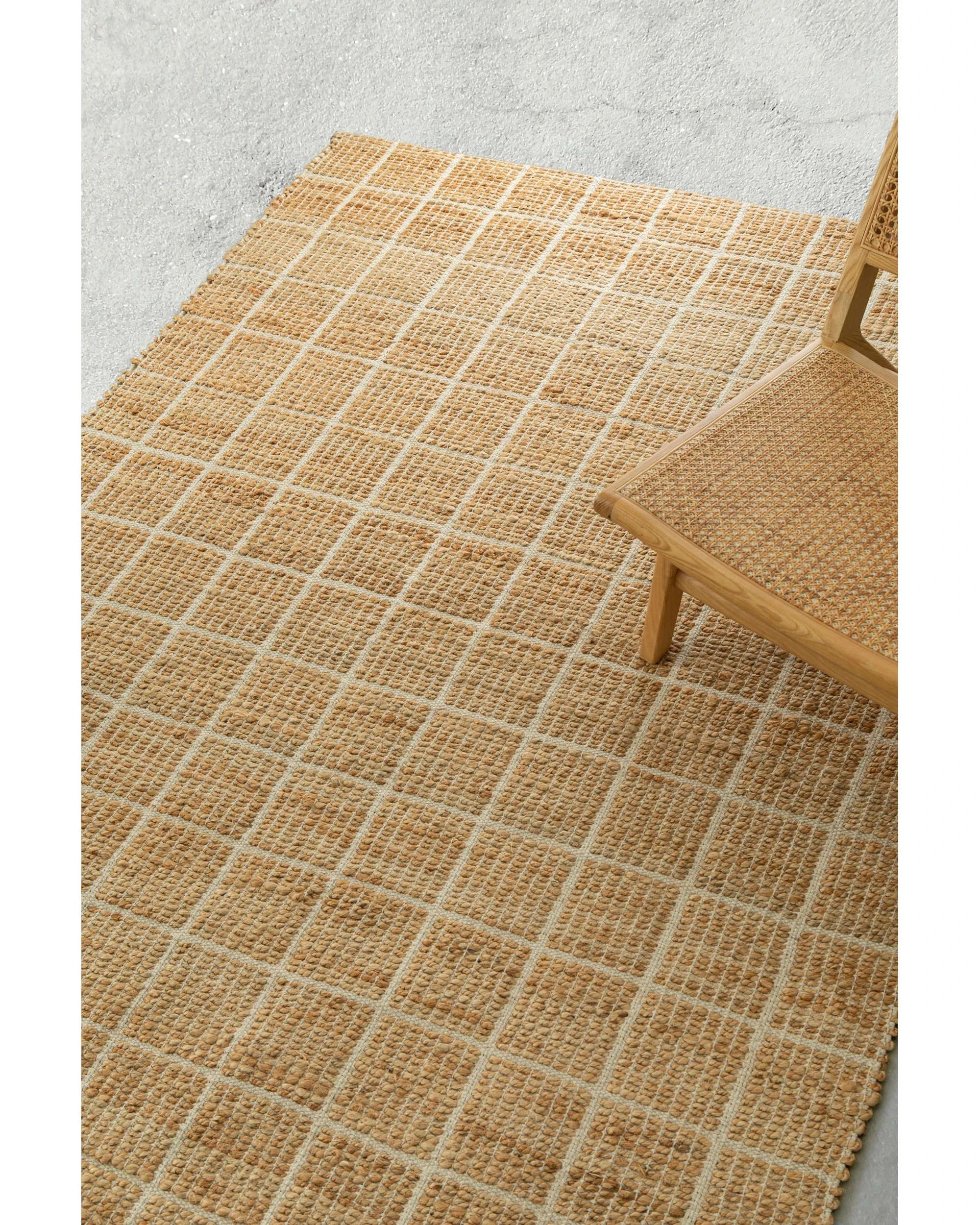3 Loopsie Blumenau Natural Grid Rug-280cm x 190cm - Beige, 3 of 8