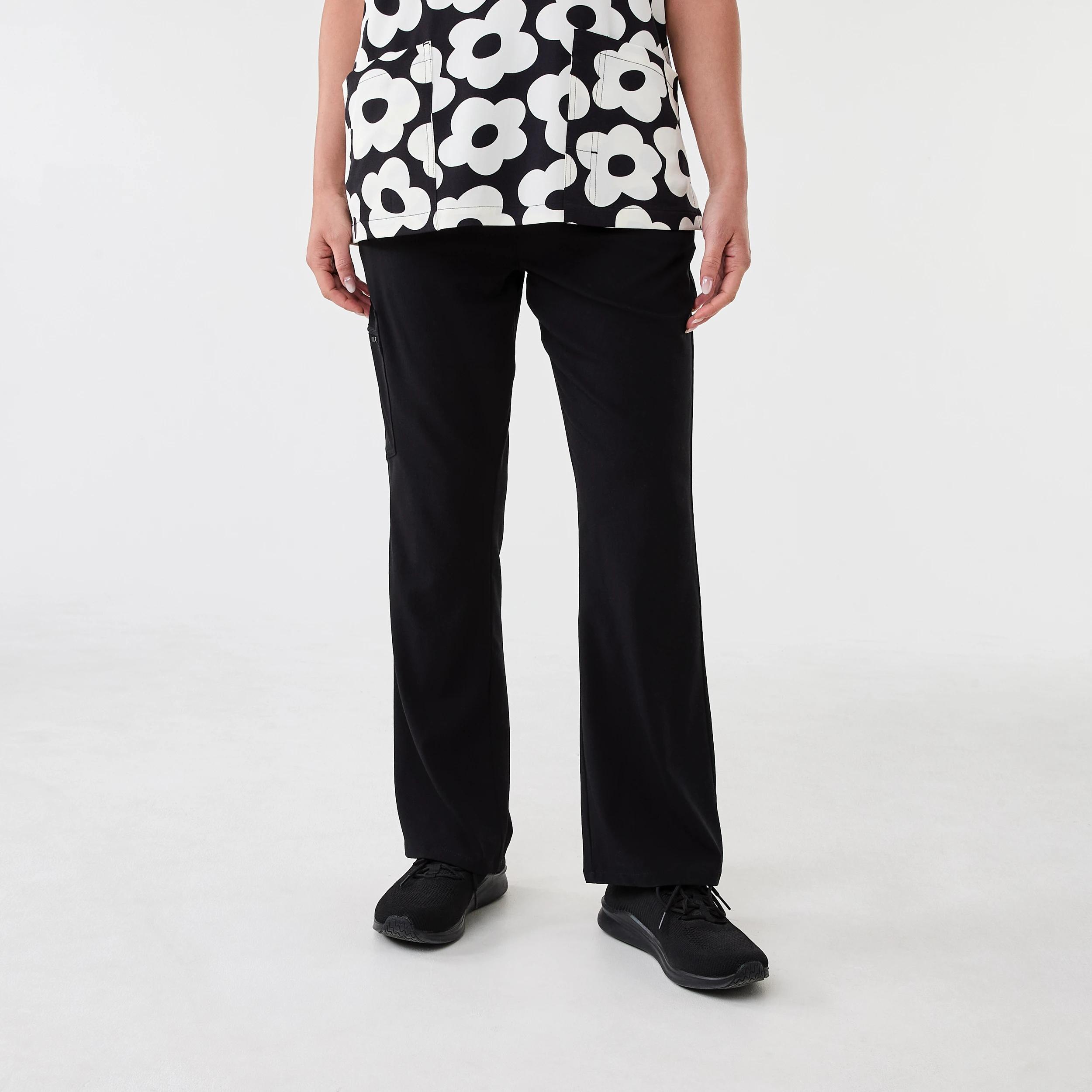1 Work Flare Scrub Pants BLACK, 1 of 7