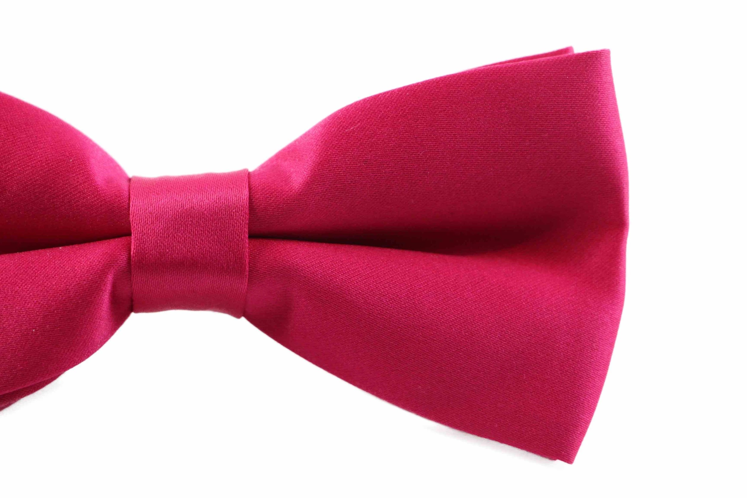 3 Zasel Mens Matt Solid Plain Magenta Colour Bow Tie - Pink, 3 of 4