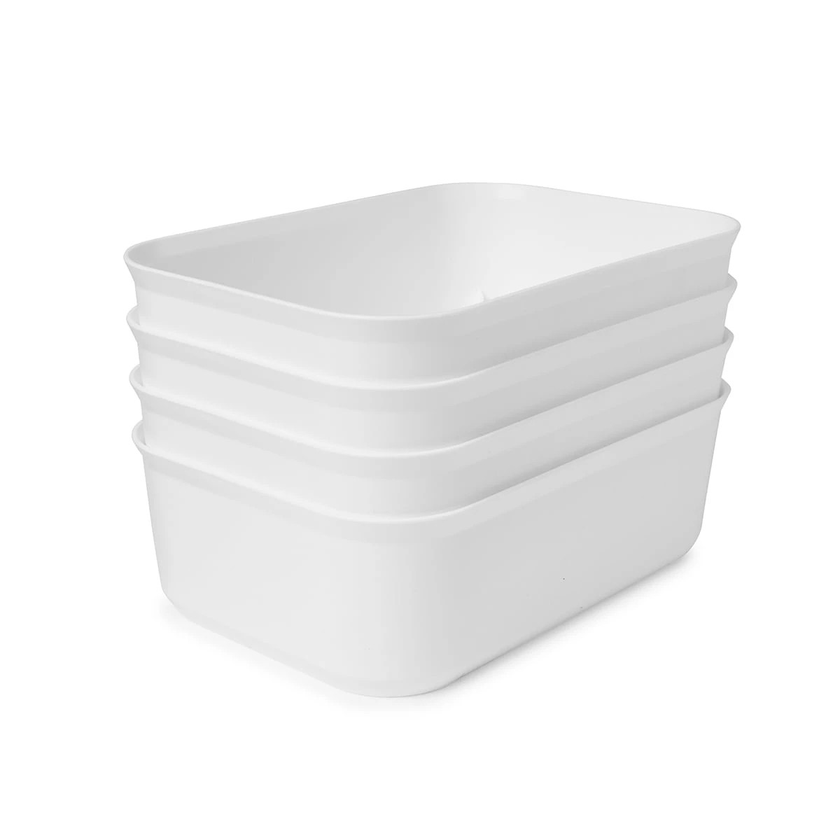 4 4 Pack 3L Utile Tub - Medium, White, 4 of 8