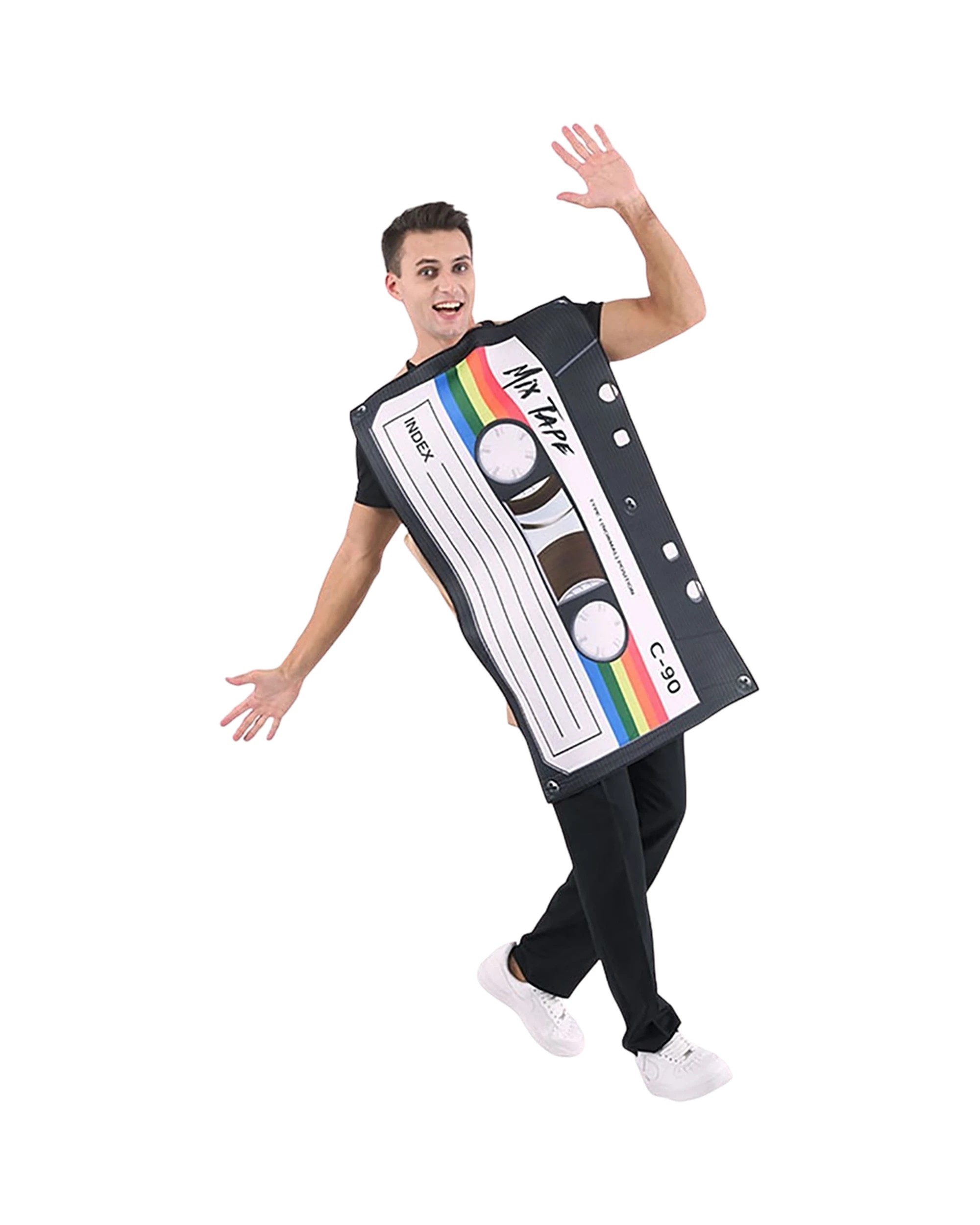 1 Party Planet Adult 80's Retro Mix Tape Costume One Size - Adults One Size, 1 of 4