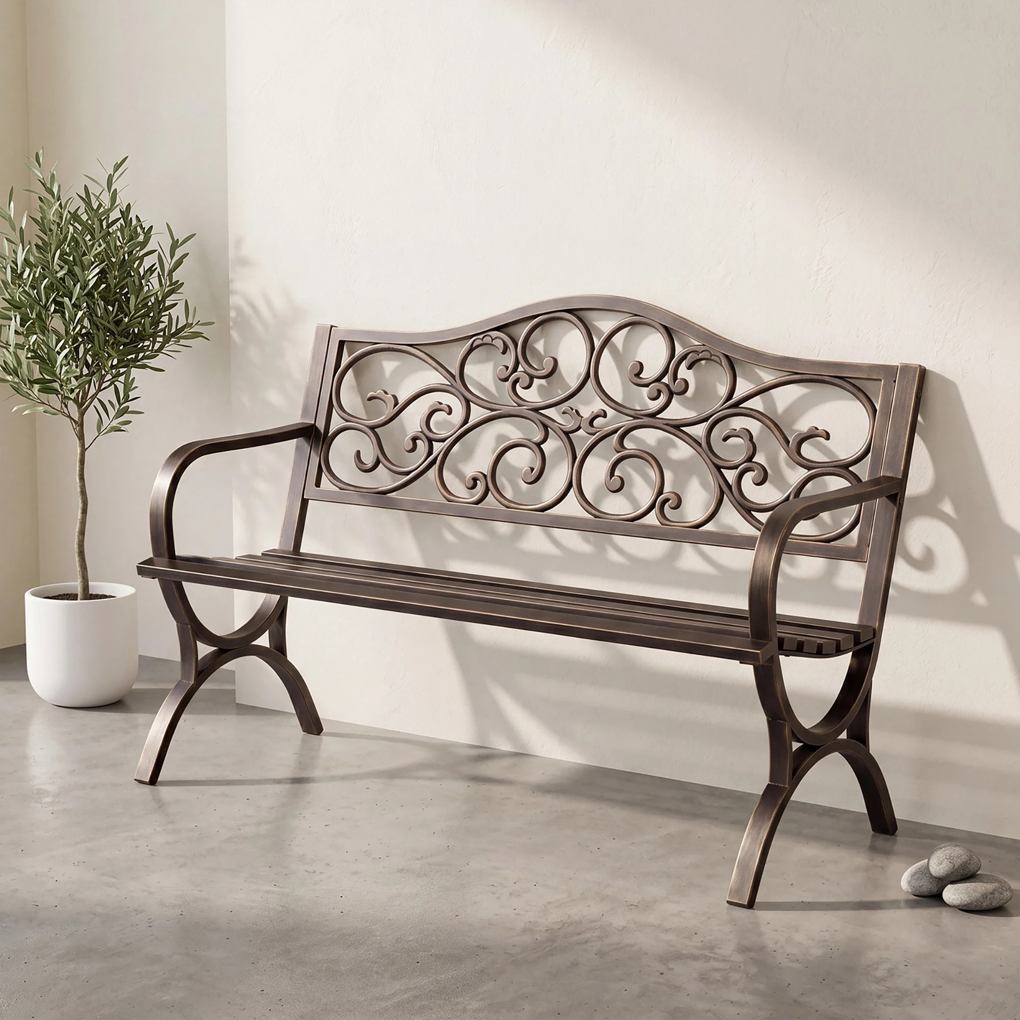 8 Levede Garden Bench Seat Outdoor Patio Park Lounge Backyard Chair Bronze 3 Seat, 8 of 8