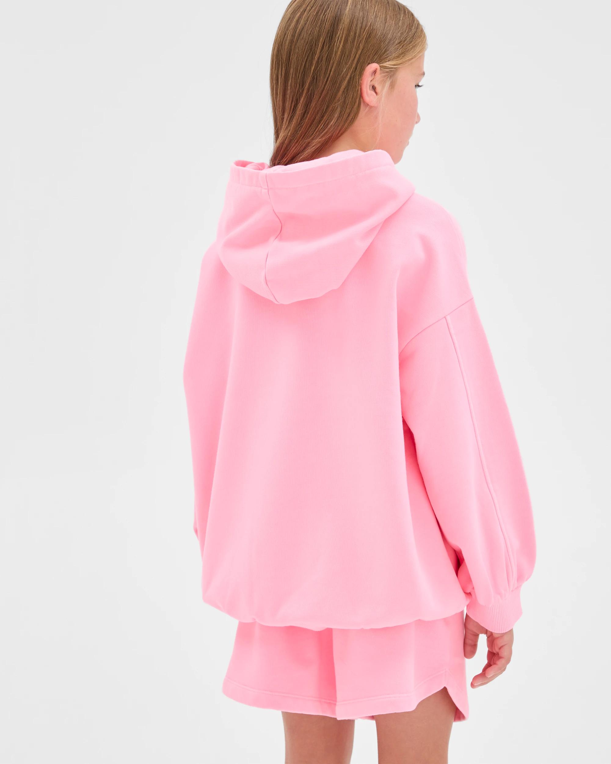 4 Target Kids Australian Cotton Blend Fashion Washed Hooded Jumper NEON PINK, 4 of 6