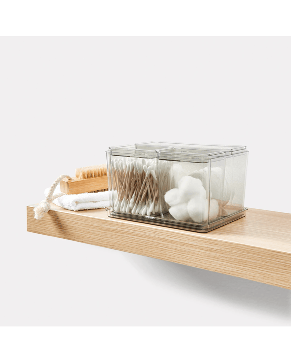 Set of 4 Clear Organisers with Lids