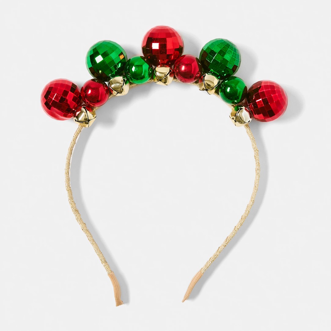 2 Christmas Disco Bauble Headband - Red, Green and Gold Tone, 2 of 5