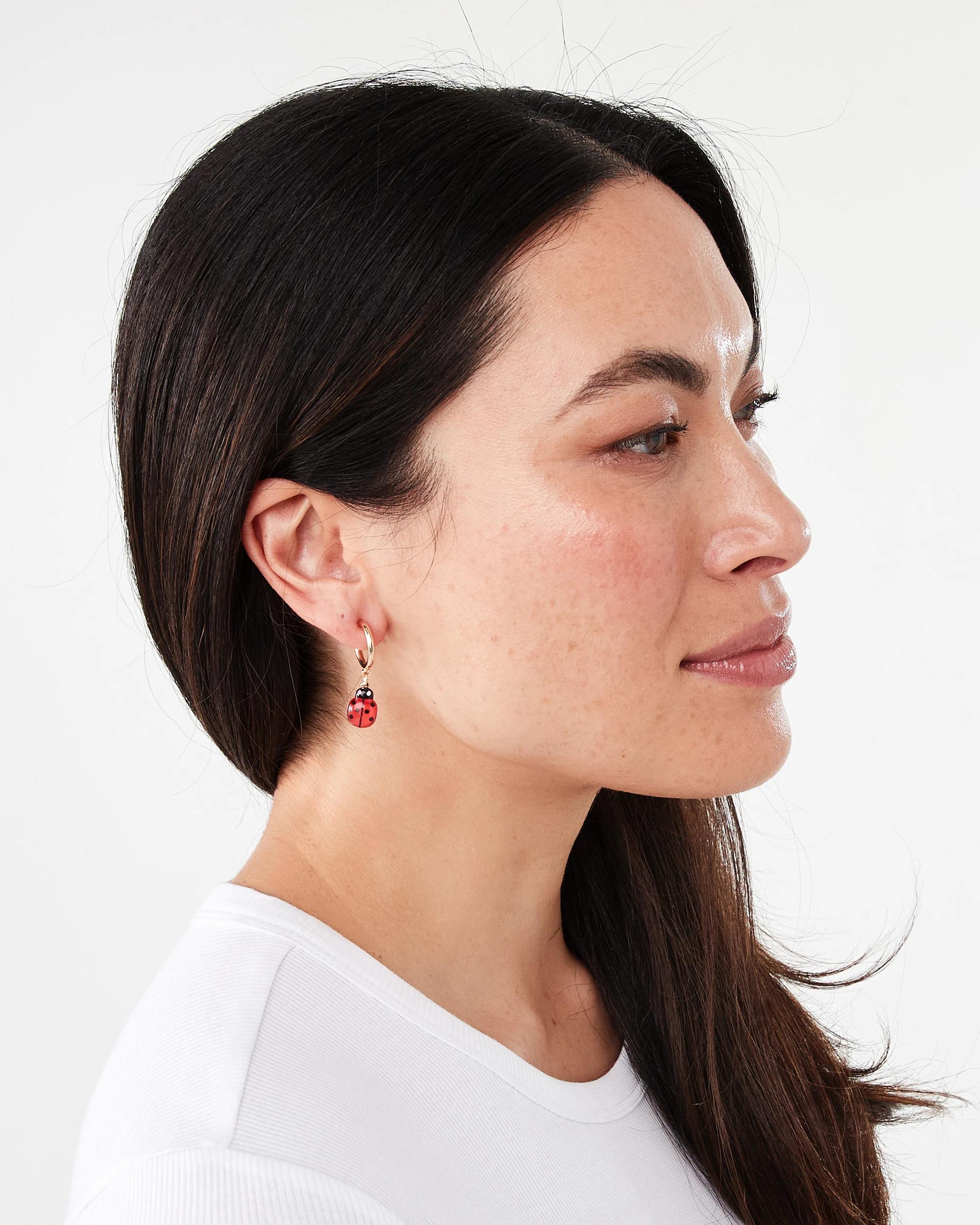 4 3 Pack Tulip Bug Hoop Earrings - Gold Tone Gold, 4 of 5