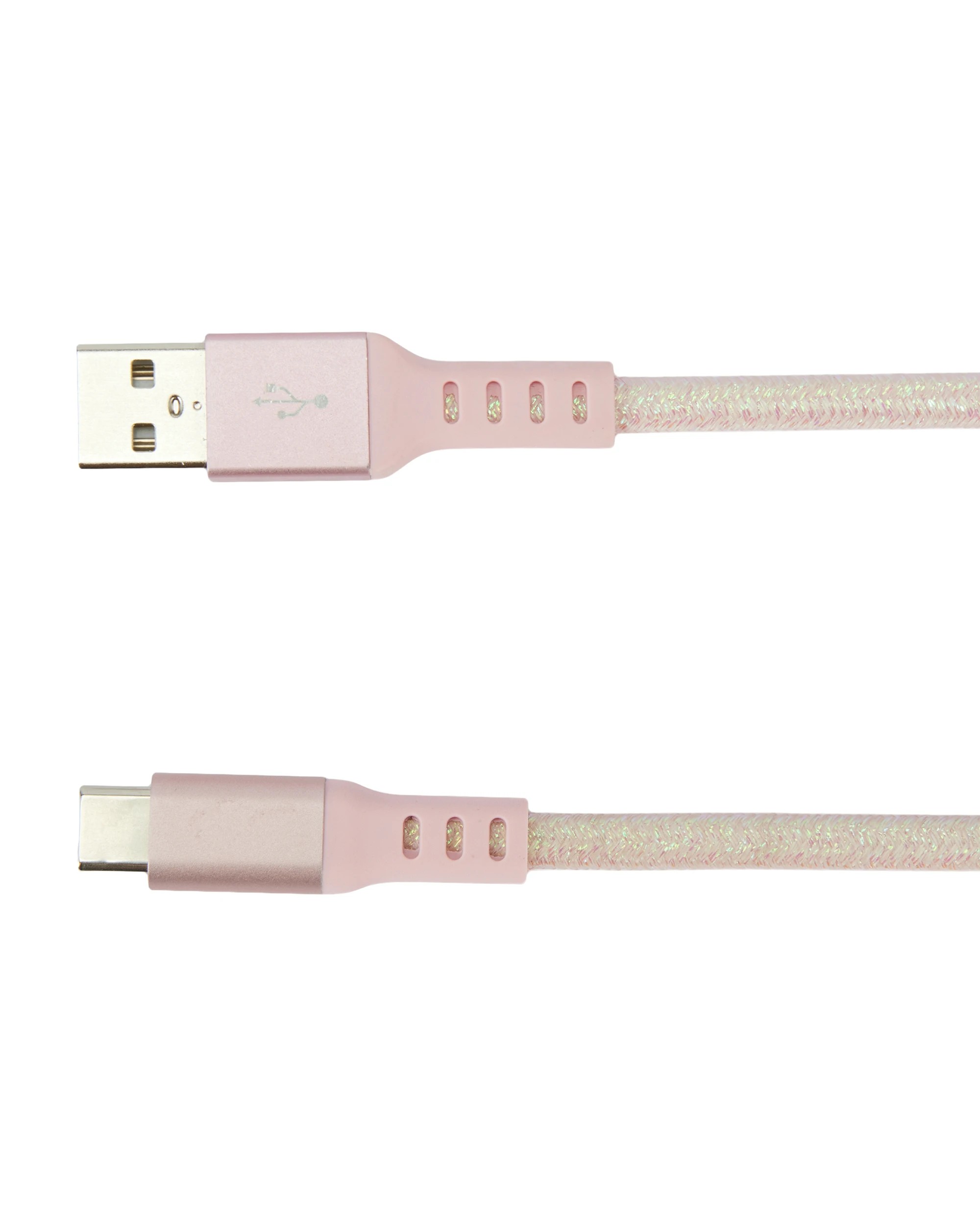 2 USB-A to USB-C Braided Cable - 1m, Pink, 2 of 4