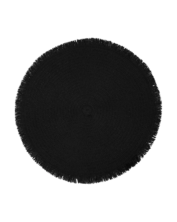 Black Round Fringe Placemat
