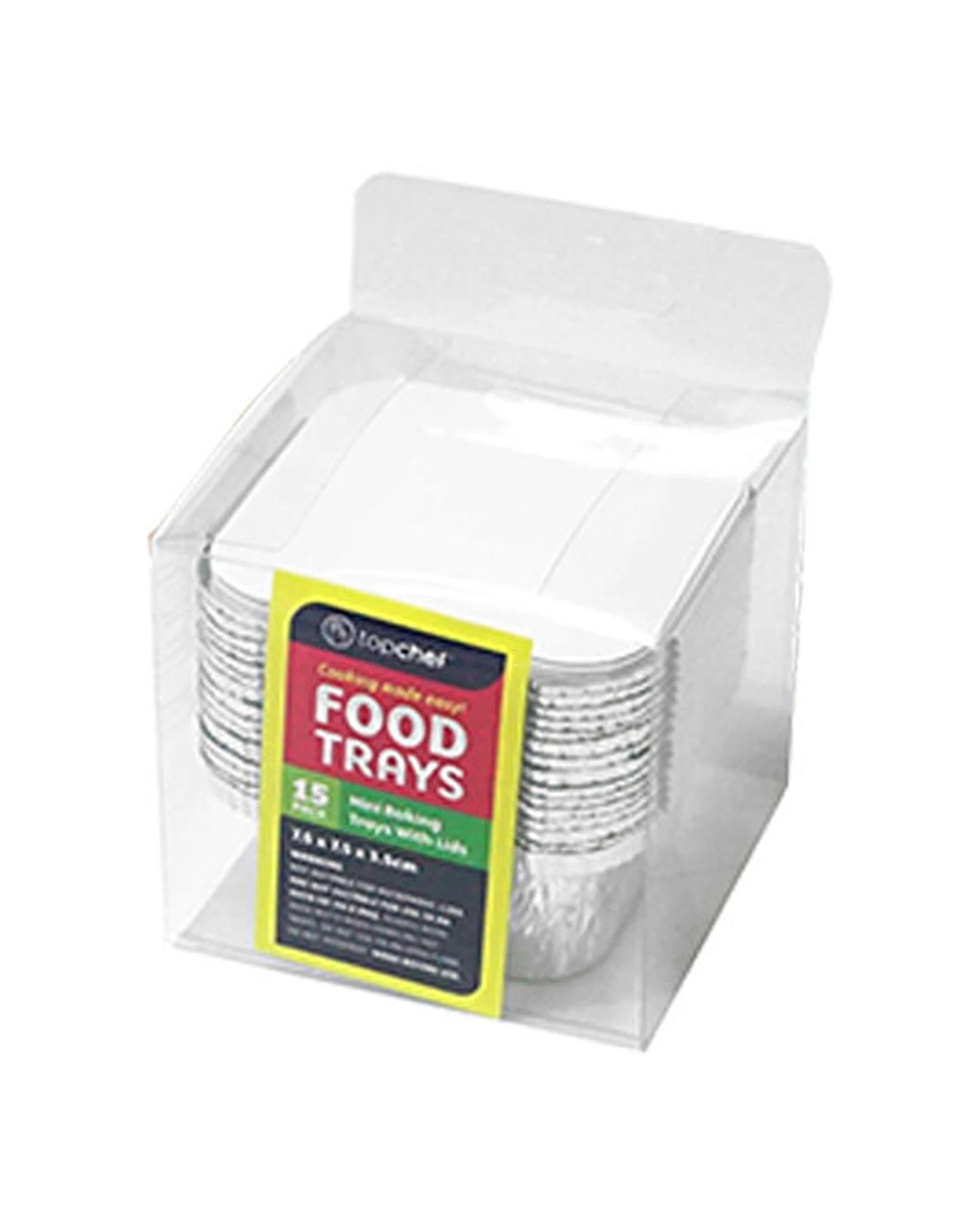 1 15pc Topchef Home Kitchen Disposable Aluminium Foil Mini Baking Trays With Lids
 - Silver, 1 of 3