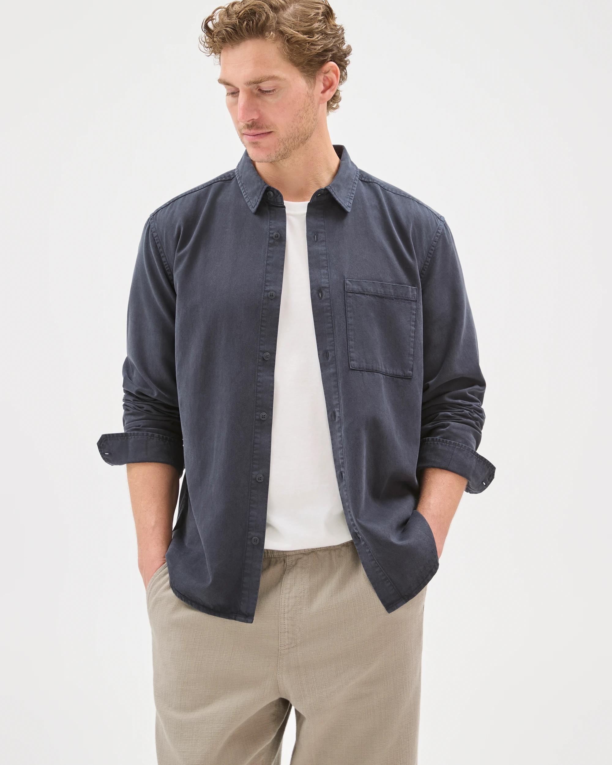 2 Target Man Long Sleeve Washed Shirt NIGHT SKY, 2 of 7