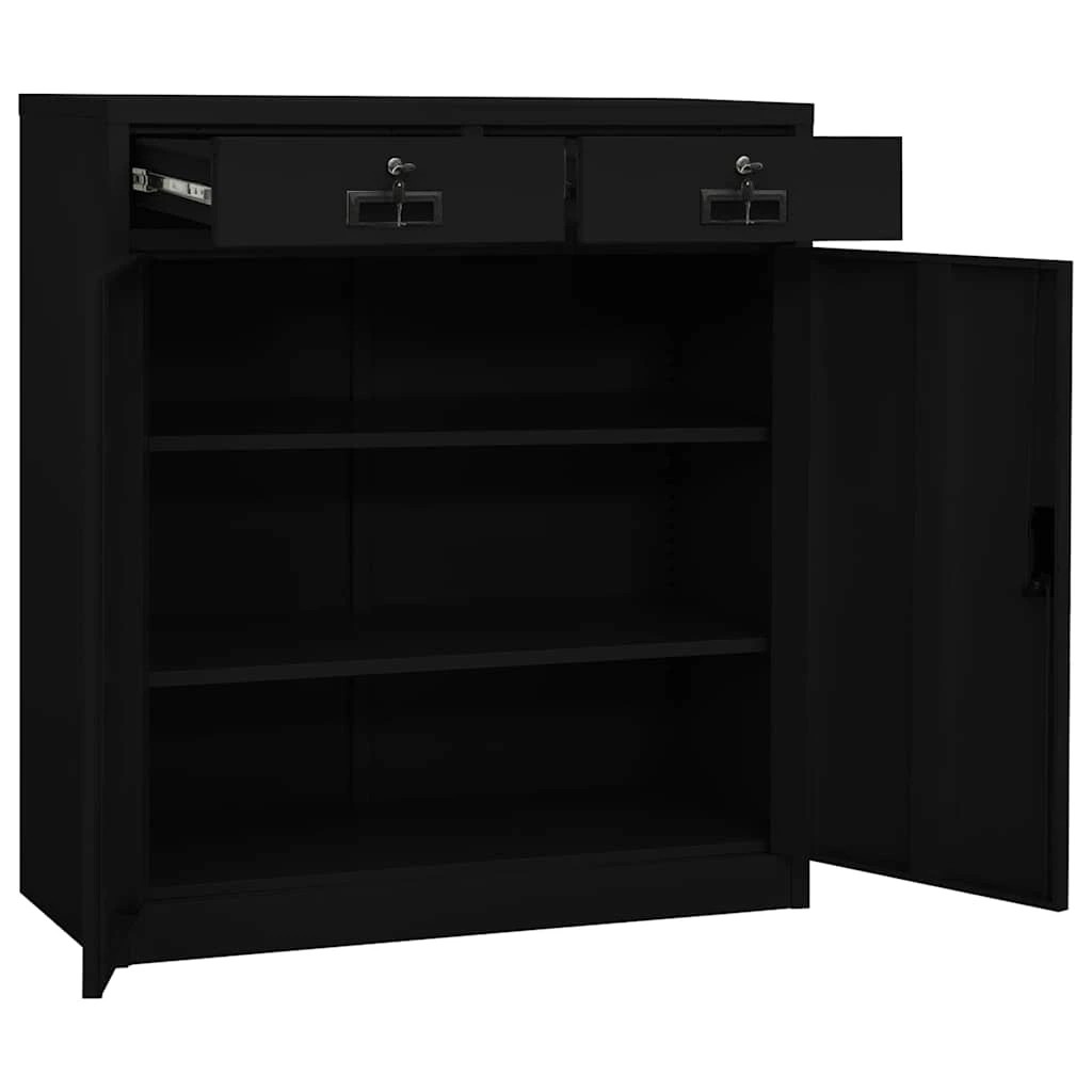 6 vidaXL office cabinet Height-Adjustable Shelves - Black - Black, 6 of 10