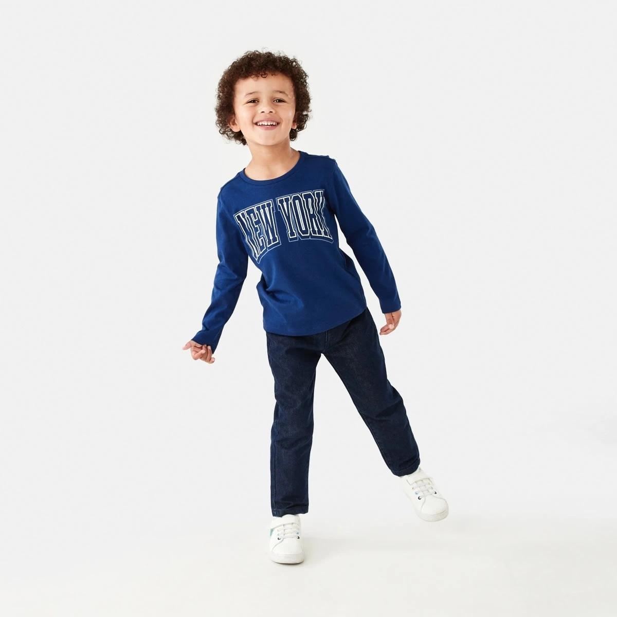 5 Long Sleeve Print T-shirt Blu Varsty, 5 of 8