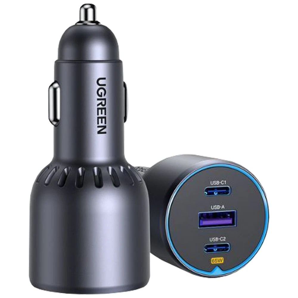 1 UGREEN 75W 3-Port Car Charger Black, 1 of 6