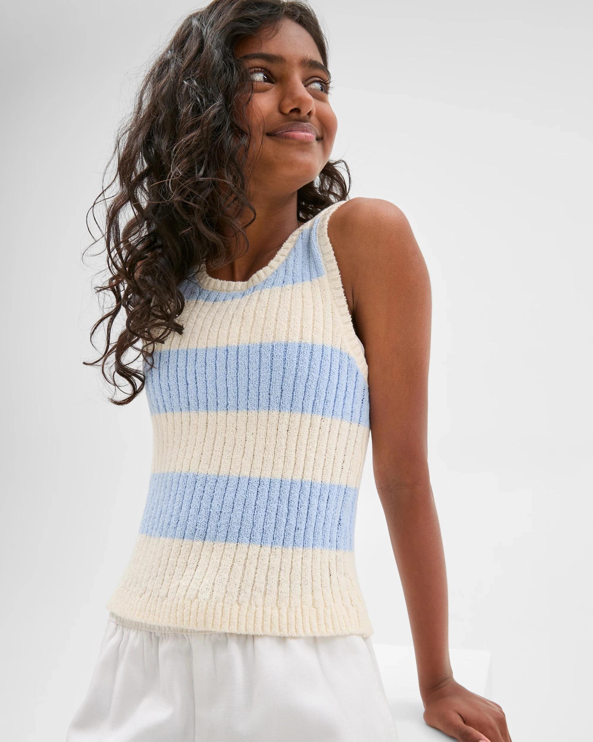 1 Target Australian Cotton Blend Knit Tank Y/D STRIPE, 1 of 7