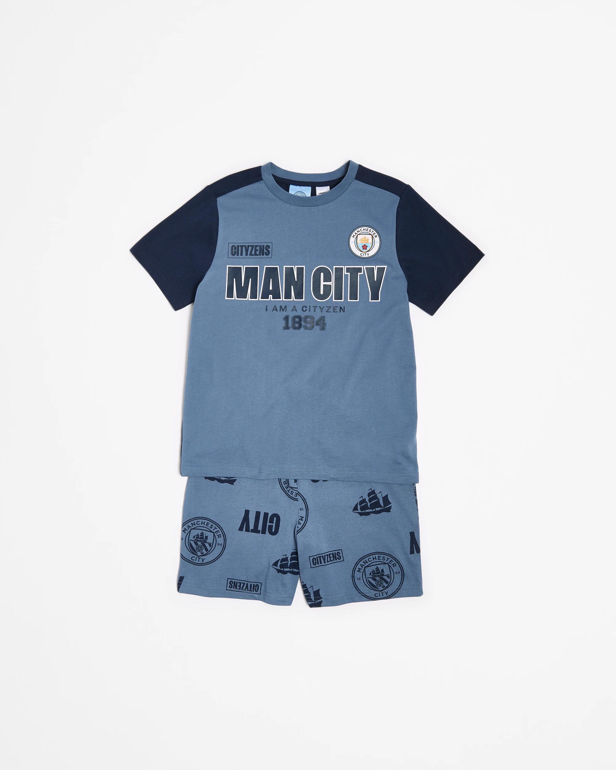 4 English Premier League Older Boys Cotton Pyjama Set - Manchester City BLUE MANCHESTER CITY, 4 of 6