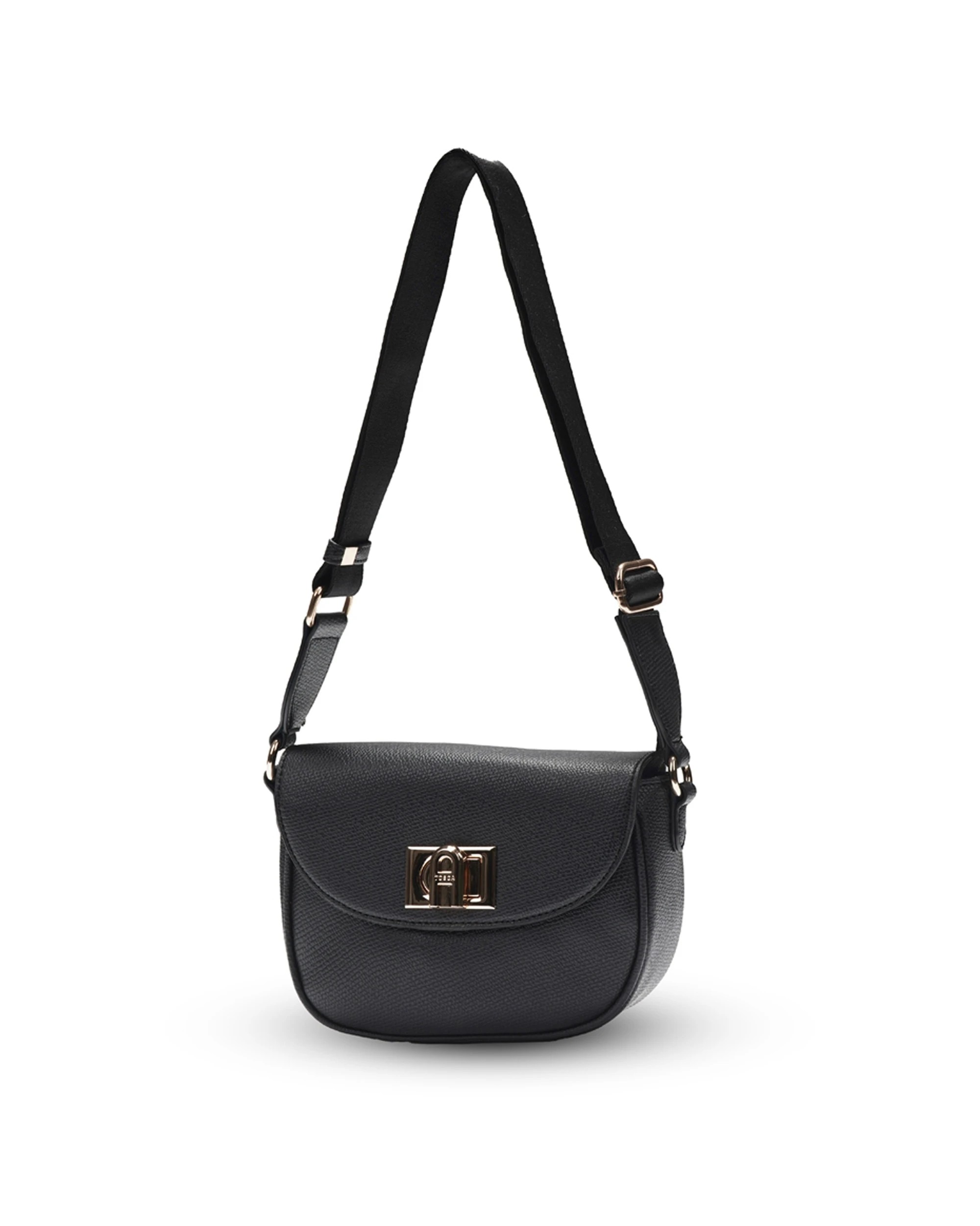 1 Tosca PU Small Womens Saddle Flap Crossbody Handbag - Black, 1 of 3