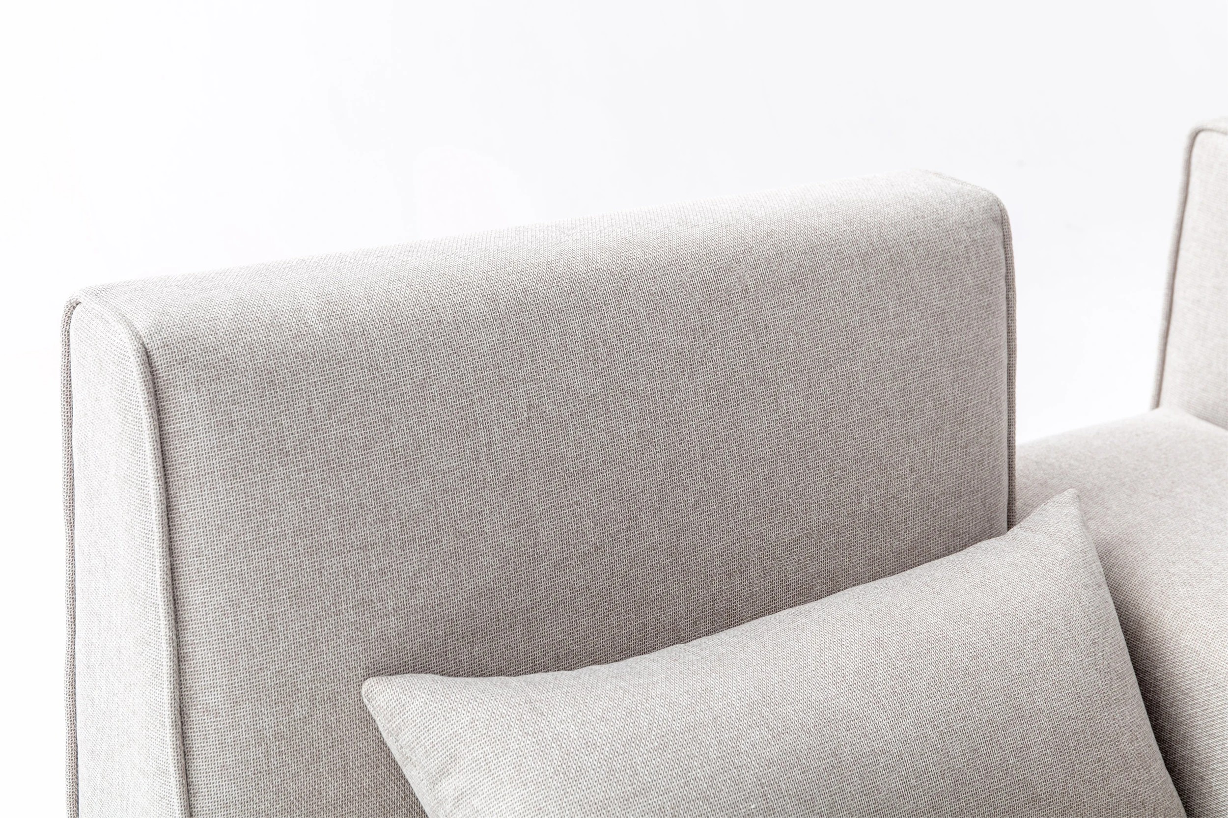 5 Foret 5 Seater Sofa Modular Corner Lounge Couch Fabric Right Chaise Beige, 5 of 9