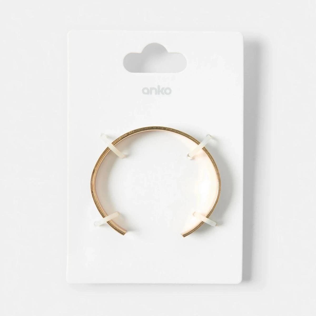 5 2 Colour Cuff Bracelet - Black and Gold Tone Gold, 5 of 5