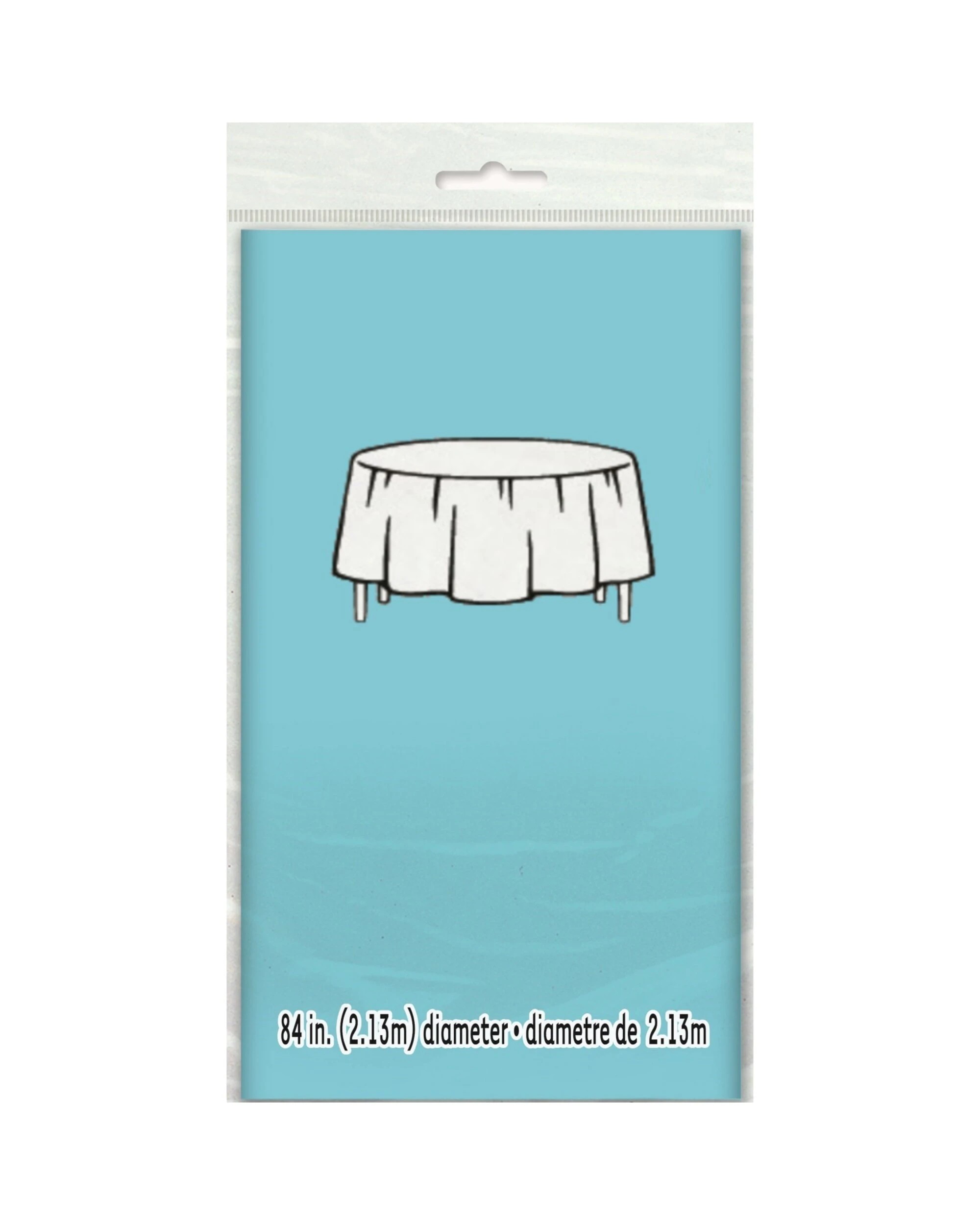3 Unique Powder Blue Round Plastic Tablecloth - Blue, 3 of 3