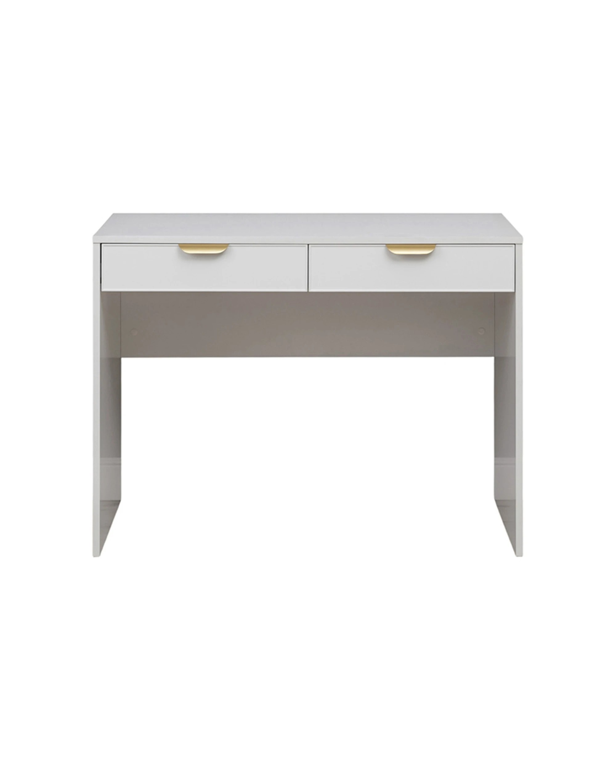 1 European Cabinetry Odessa Slim Front Furniture Desk Brass Pull Handle - White, 1 of 2