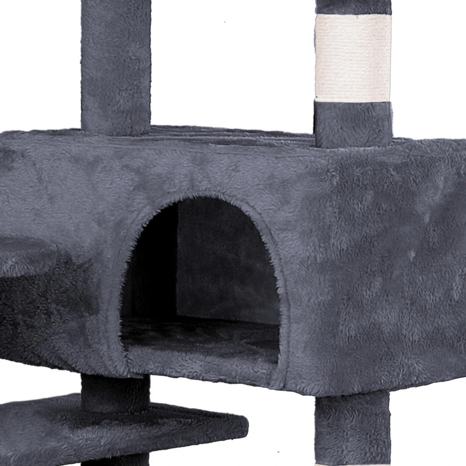 5 Beastie Cat Tree Scratching Post Scratcher Tower Condo House Furniture Wood 134CM - Grey, 5 of 6