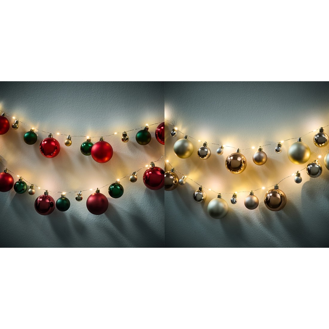 5 Battery Operated LED Light Up Bauble Garland - Assorted, 5 of 9