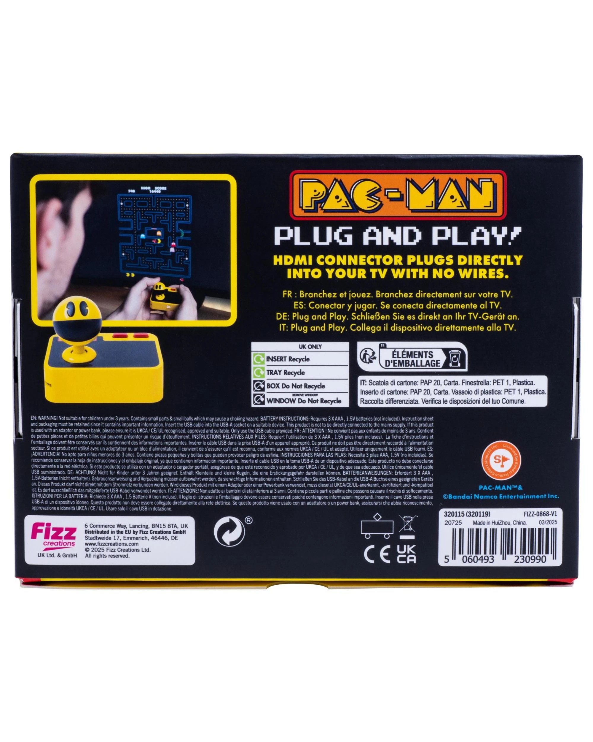 6 Fizz Creations Pac-Man Plug and Play TV Game, 6 of 6