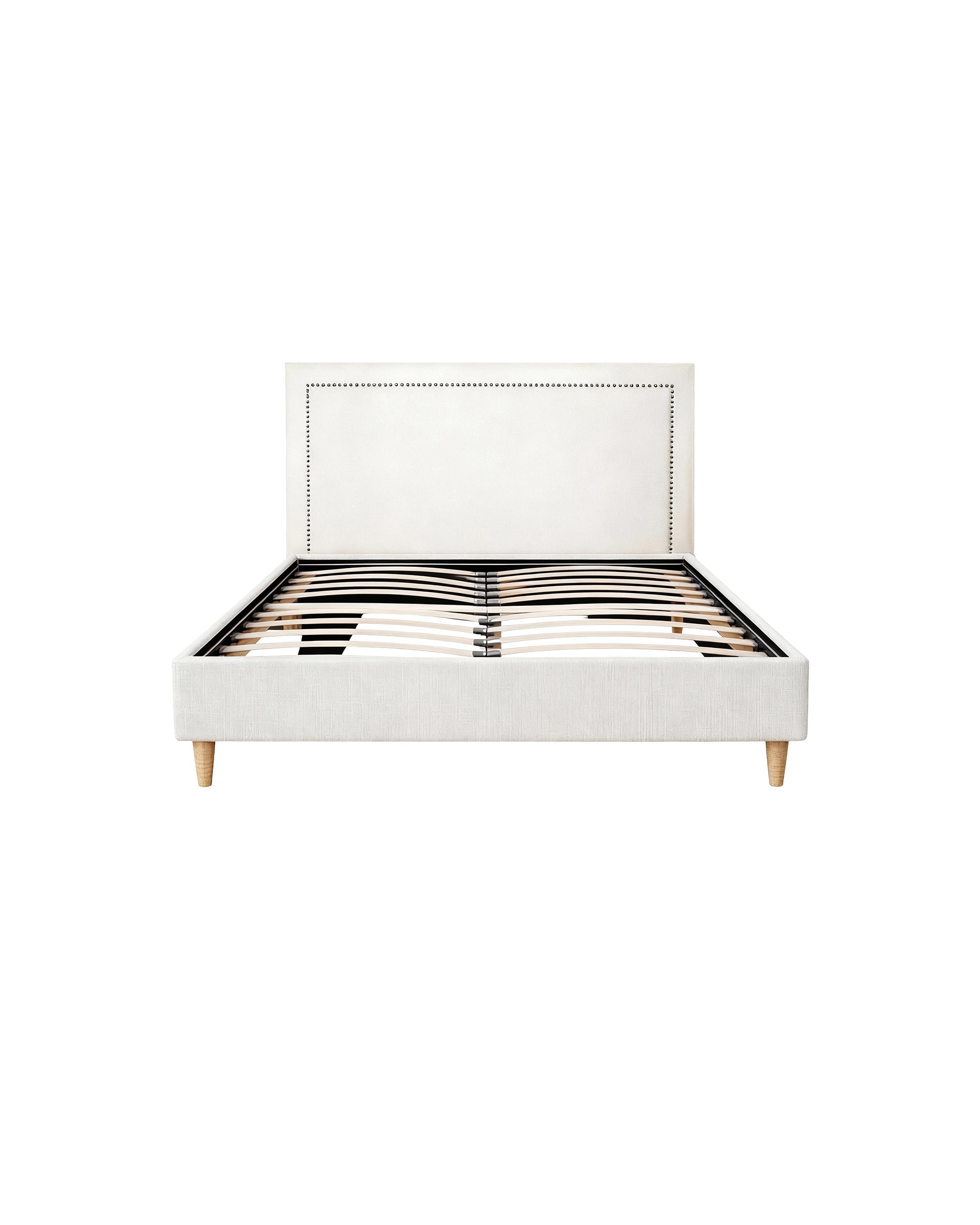 1 Artiss Queen Bed Frame Platform Bed Base Upholste Headboard Linen Fabric - Multi, 1 of 6