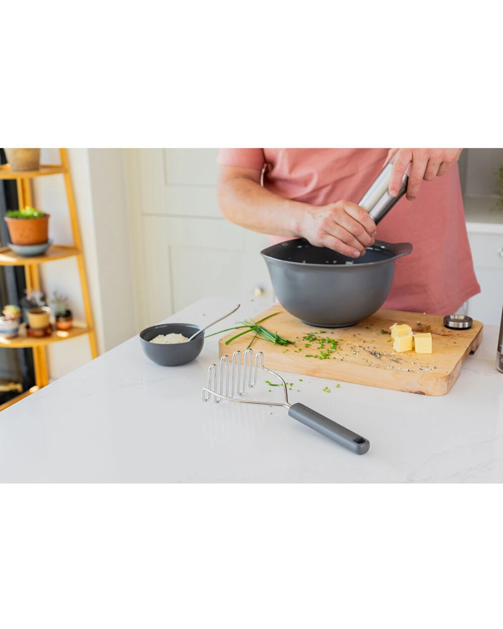 4 KitchenAid Classic Wire Multipurpose Masher 2PK Ergonomic Handle Rust-Resistant - Charcoal, 4 of 6