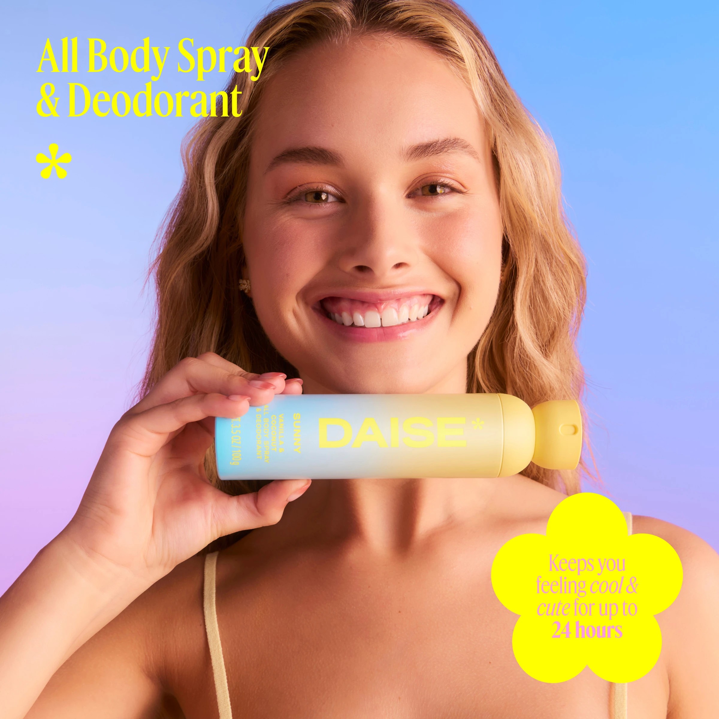 4 DAISE Sunny All Body Spray and Deodorant 120ml - Vanilla and Coconut Scent, 4 of 6