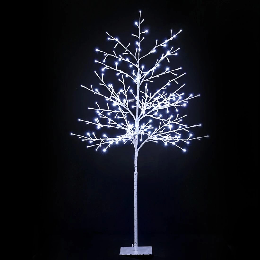 1 Jingle Jollys Solar Christmas Tree 1.5m Twigs 304 Led Lights Xmas Tree Lush Foliage Sturdy Stand Easy Assembly - White, 1 of 7