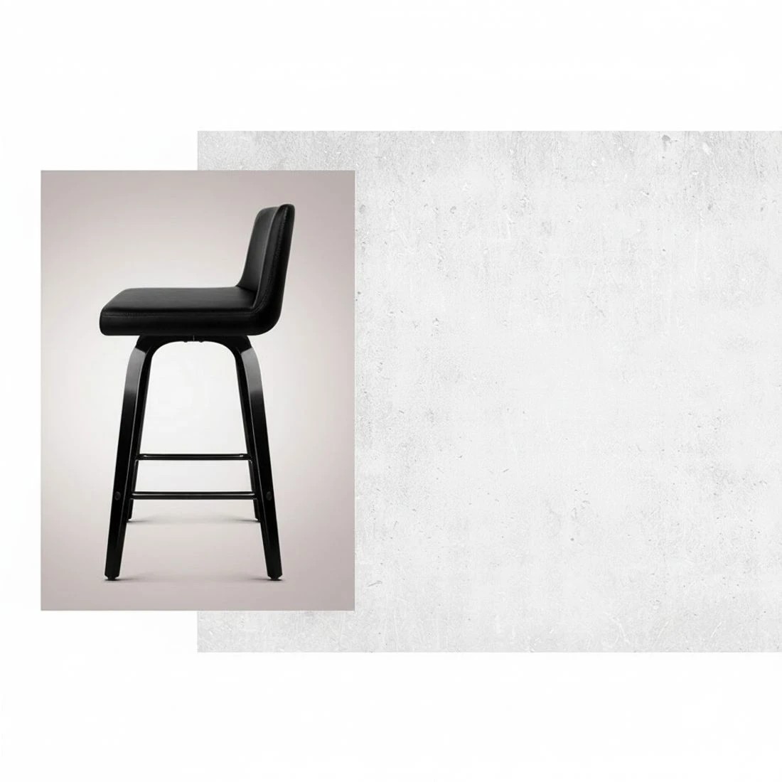 3 Artiss 4x Bar Stools Swivel Leather Padded - Black, 3 of 5