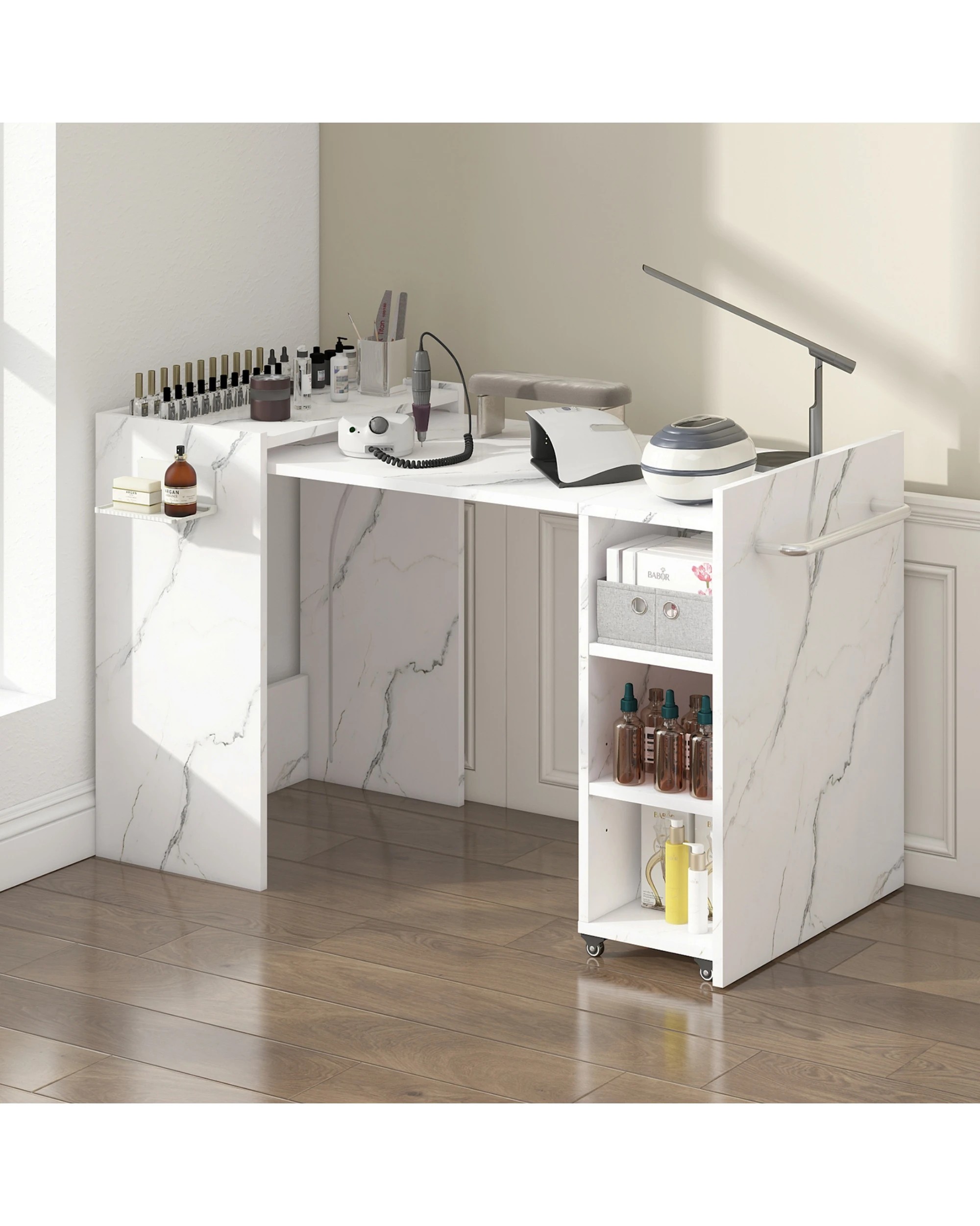1 Advwin Computer Desk Folding Sewing Table - White, 1 of 7