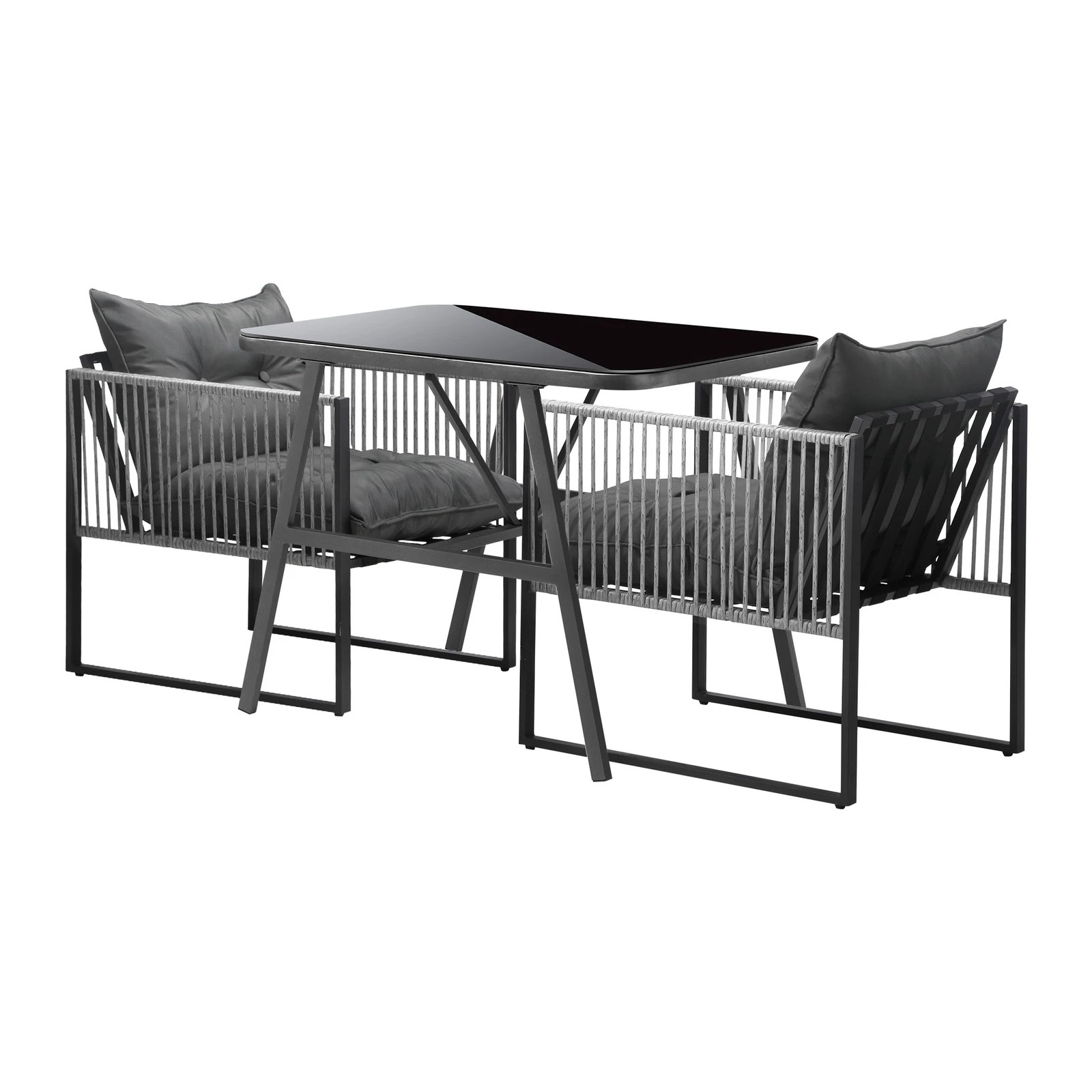6 Livsip 3PCS Outdoor Dining Set Bistro Set Patio Furniture Garden Table Chairs - Multi, 6 of 9